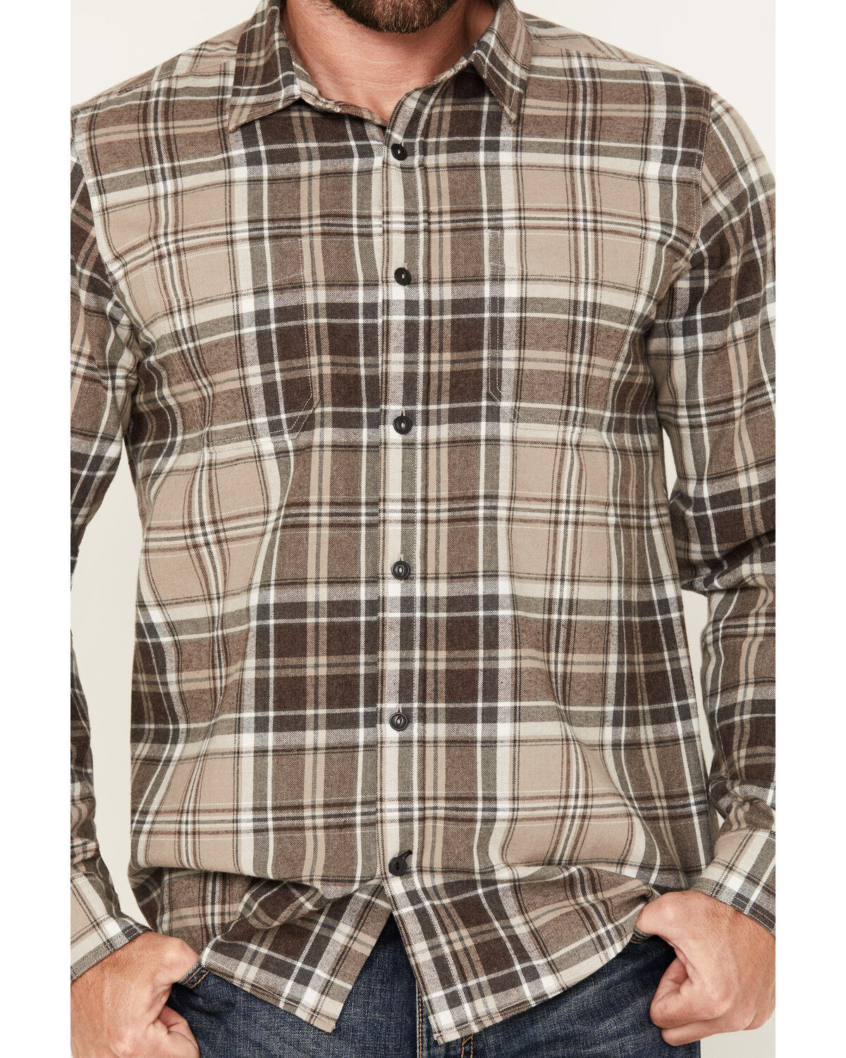 Brothers and Sons Men's Marrow Plaid Print Long Sleeve Button-Down Western Shirt