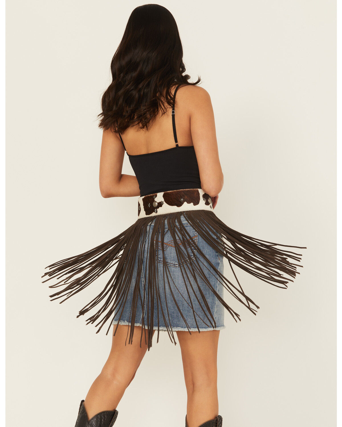 Idyllwind Women's Festival Fringe Hair-On Star Concho Belt