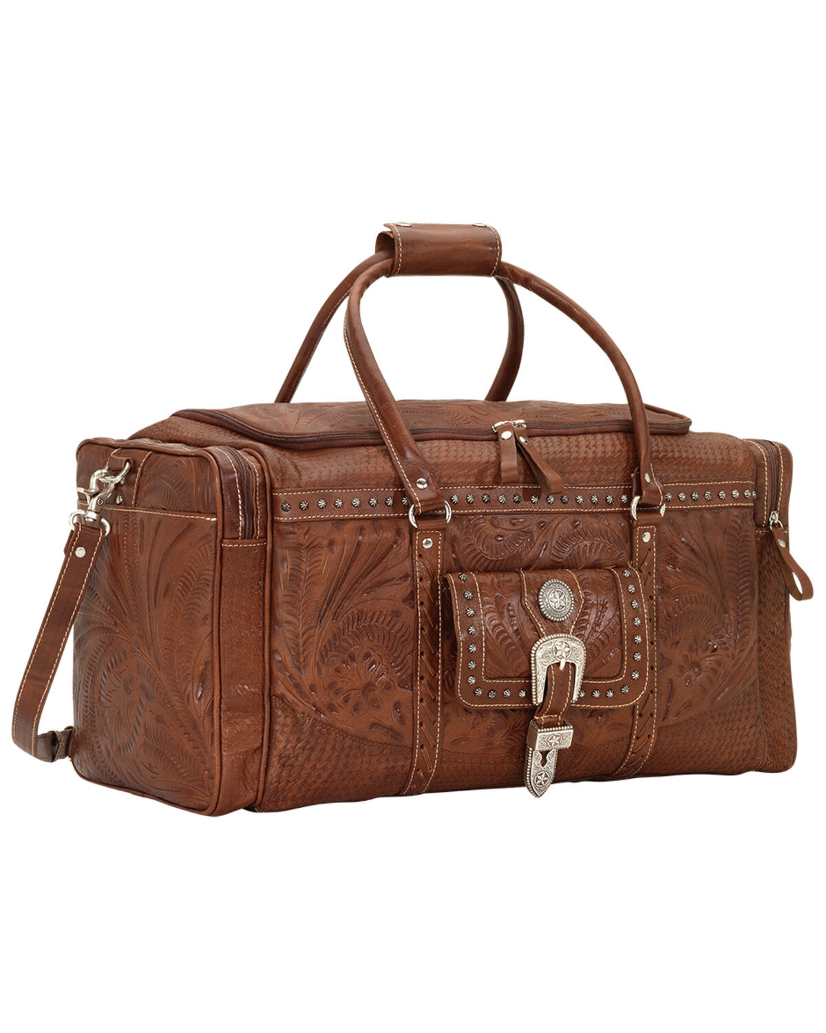 American West Fancy Zip Leather Rodeo Bag