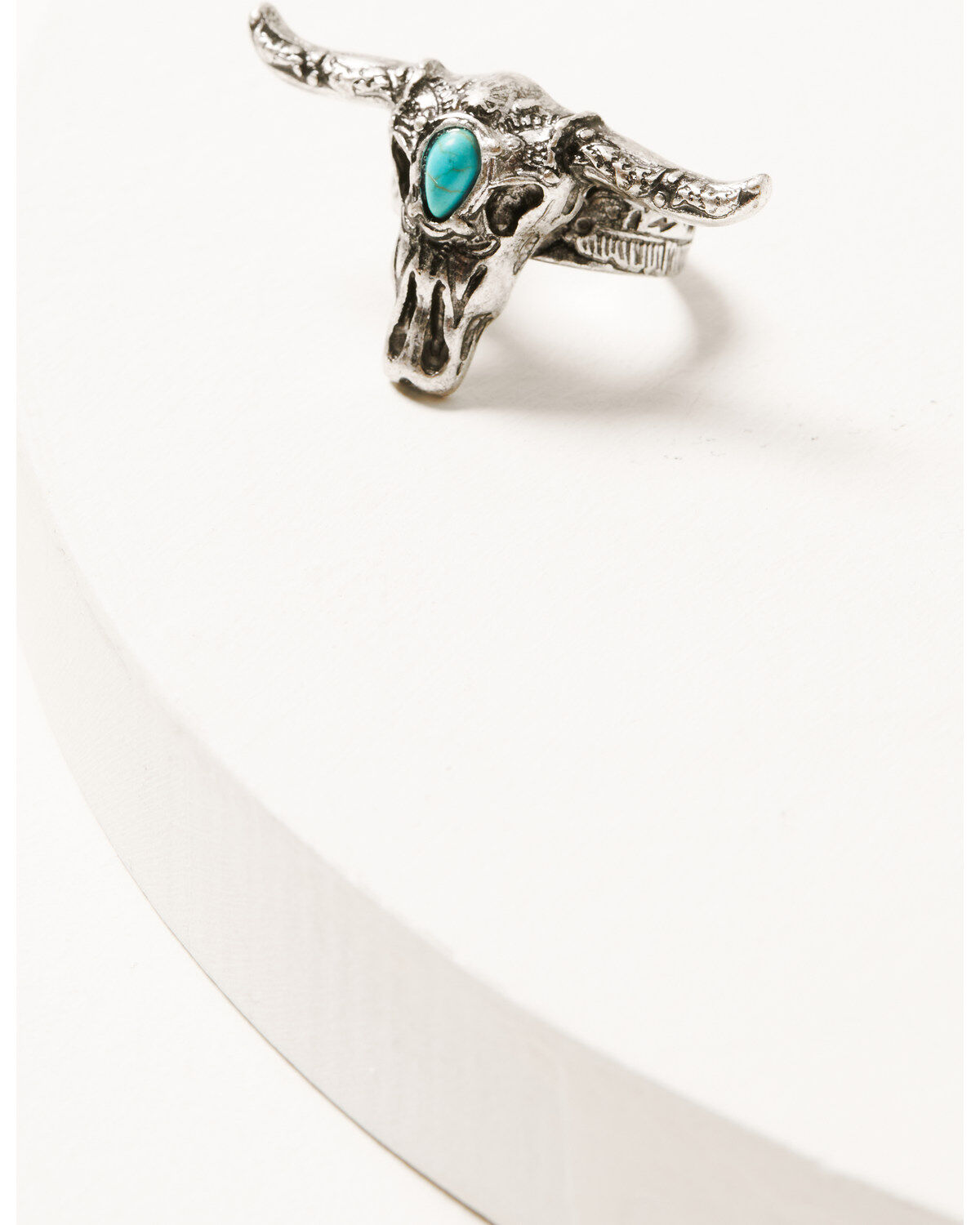 Shyanne Women's Silver Longhorn with Turquoise Stone Ring