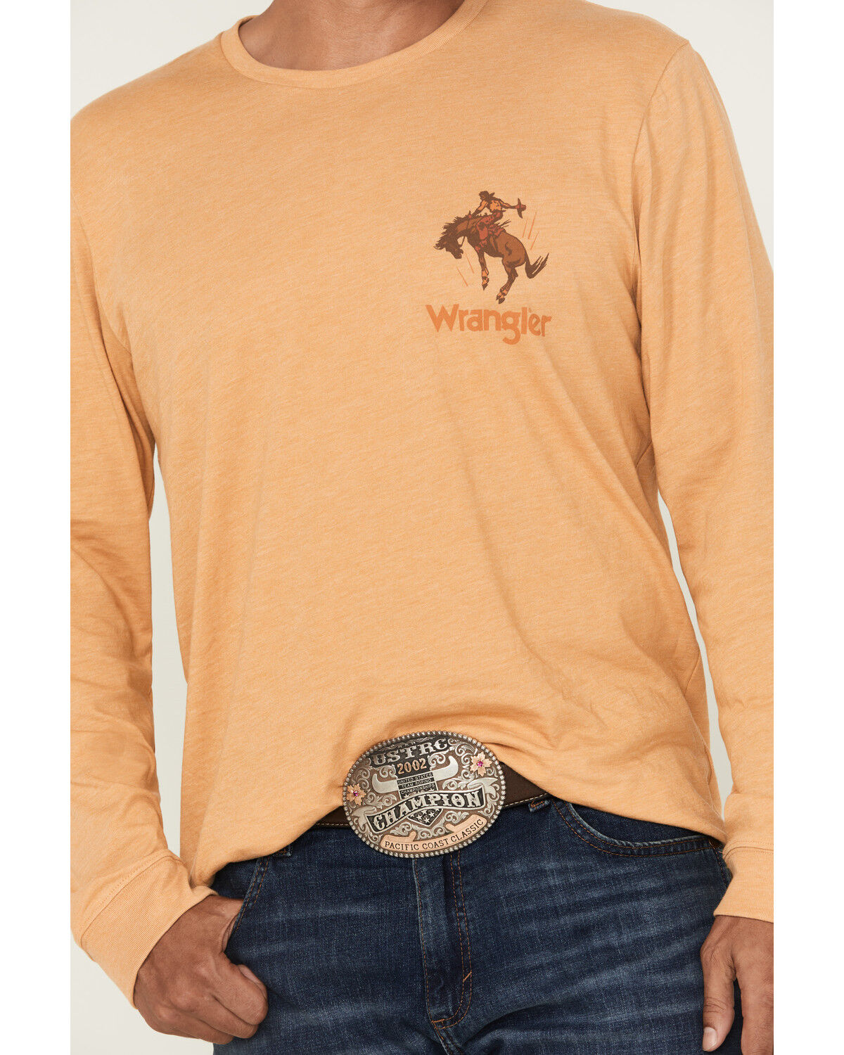 Wrangler Men's Cowboy Bucking Bronco Long Sleeve Graphic T-Shirt