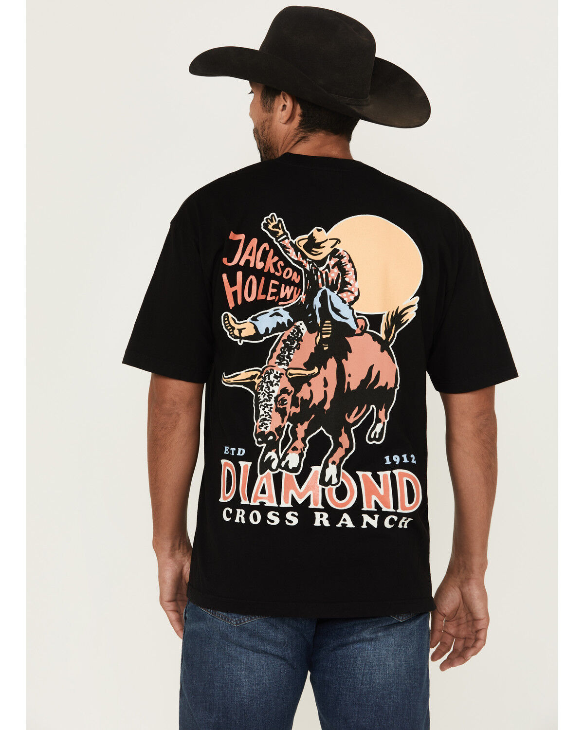 Diamond Cross Ranch Men's Sunshine Bull Ride Short Sleeve Graphic T-Shirt