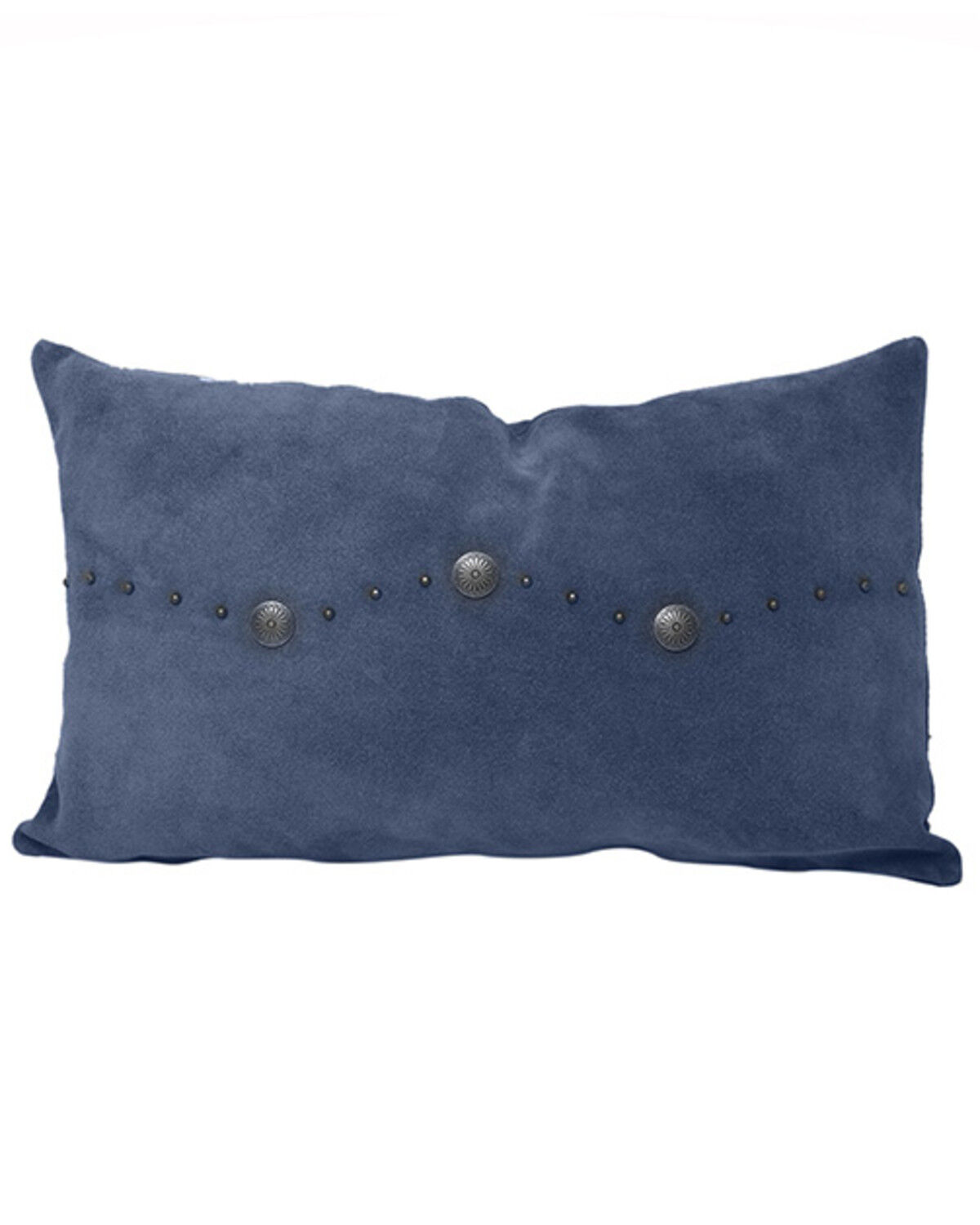 HiEnd Accents Western Suede Antique Silver Concho & Studded Lumbar Pillow