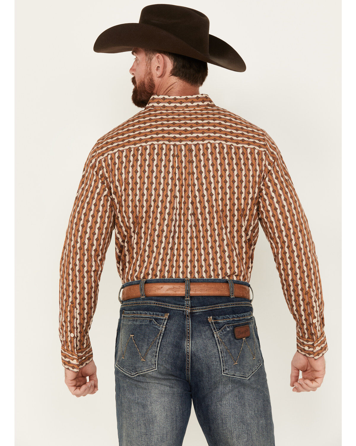 RANK 45&reg; Men's Manvel Southwestern Print Long Sleeve Button-Down Stretch Western Shirt