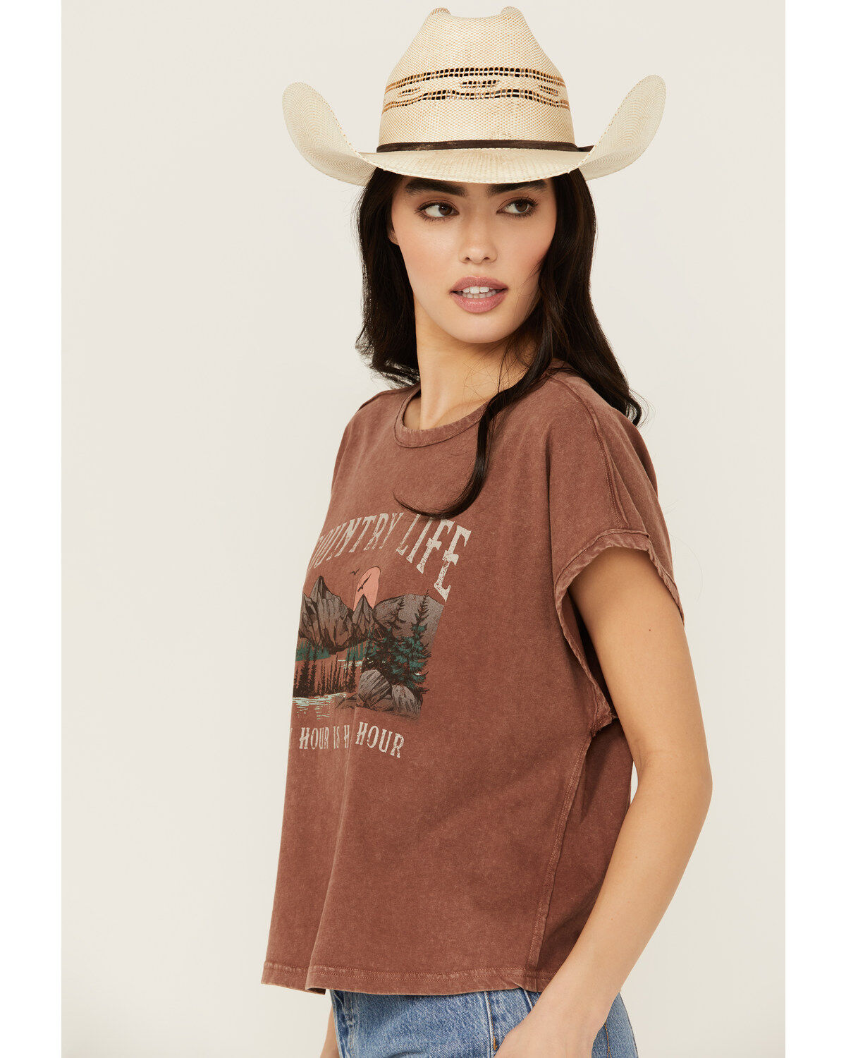 Cleo + Wolf Women's Anna Cropped Graphic Muscle Tee