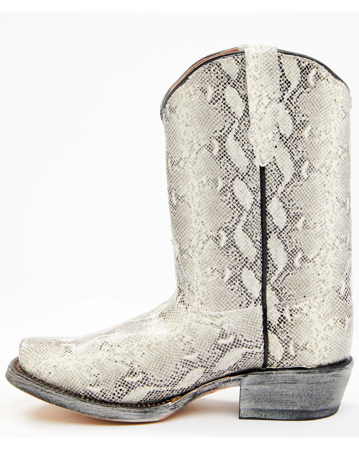 Tanner Mark Girls' Python Print Western Boots - Square Toe