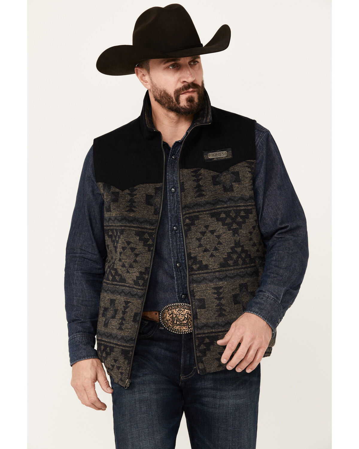 Cinch Men's Southwestern Print Concealed Carry Vest