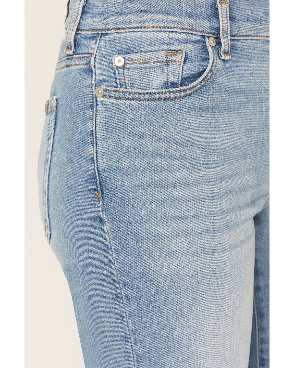 7 For All Mankind Women's Boot Barn Exclusive Light Wash Mid Rise Dojo Trouser Stretch Denim Jeans