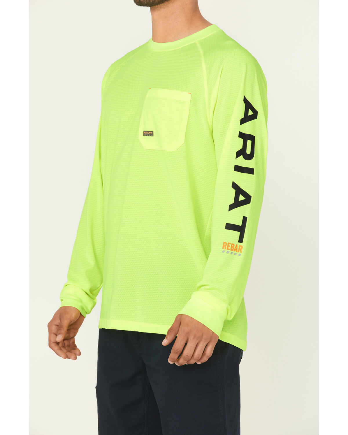 Ariat Men's Lime Rebar Heat Fighter Long Sleeve Work Pocket T-Shirt