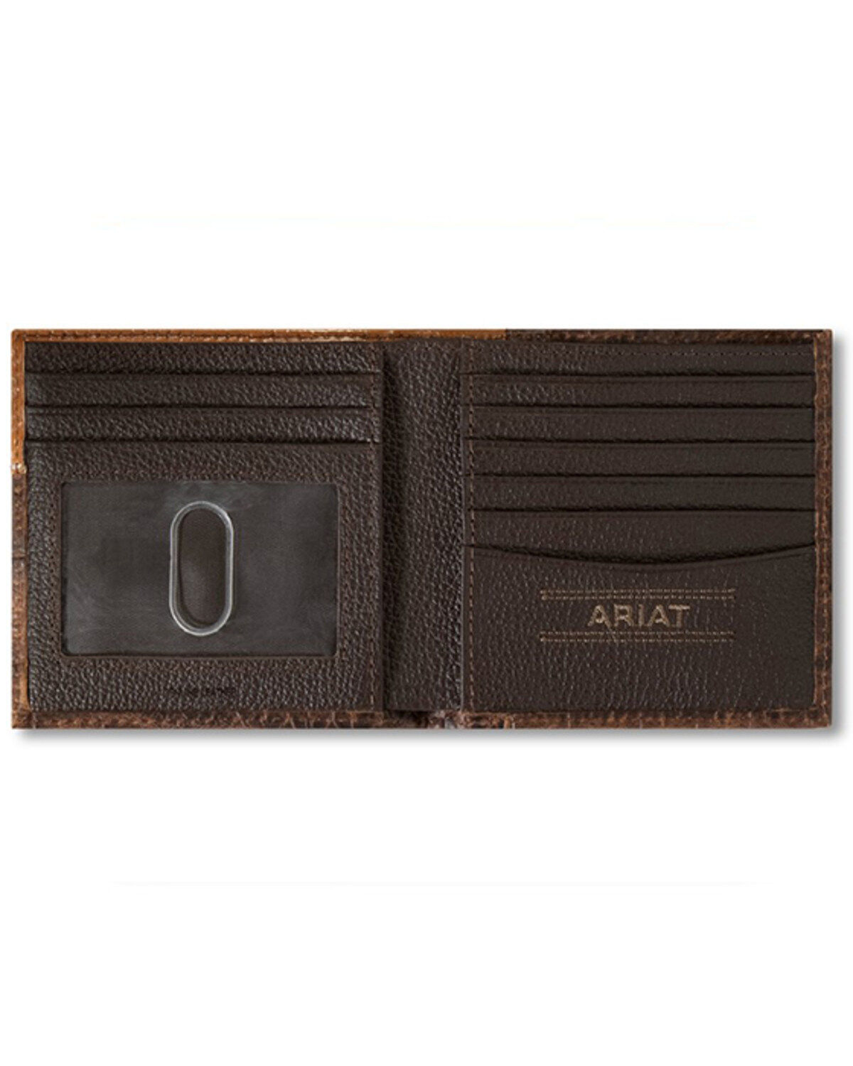 Ariat Men's Bi-Fold Croc Floral Embossed Wallet