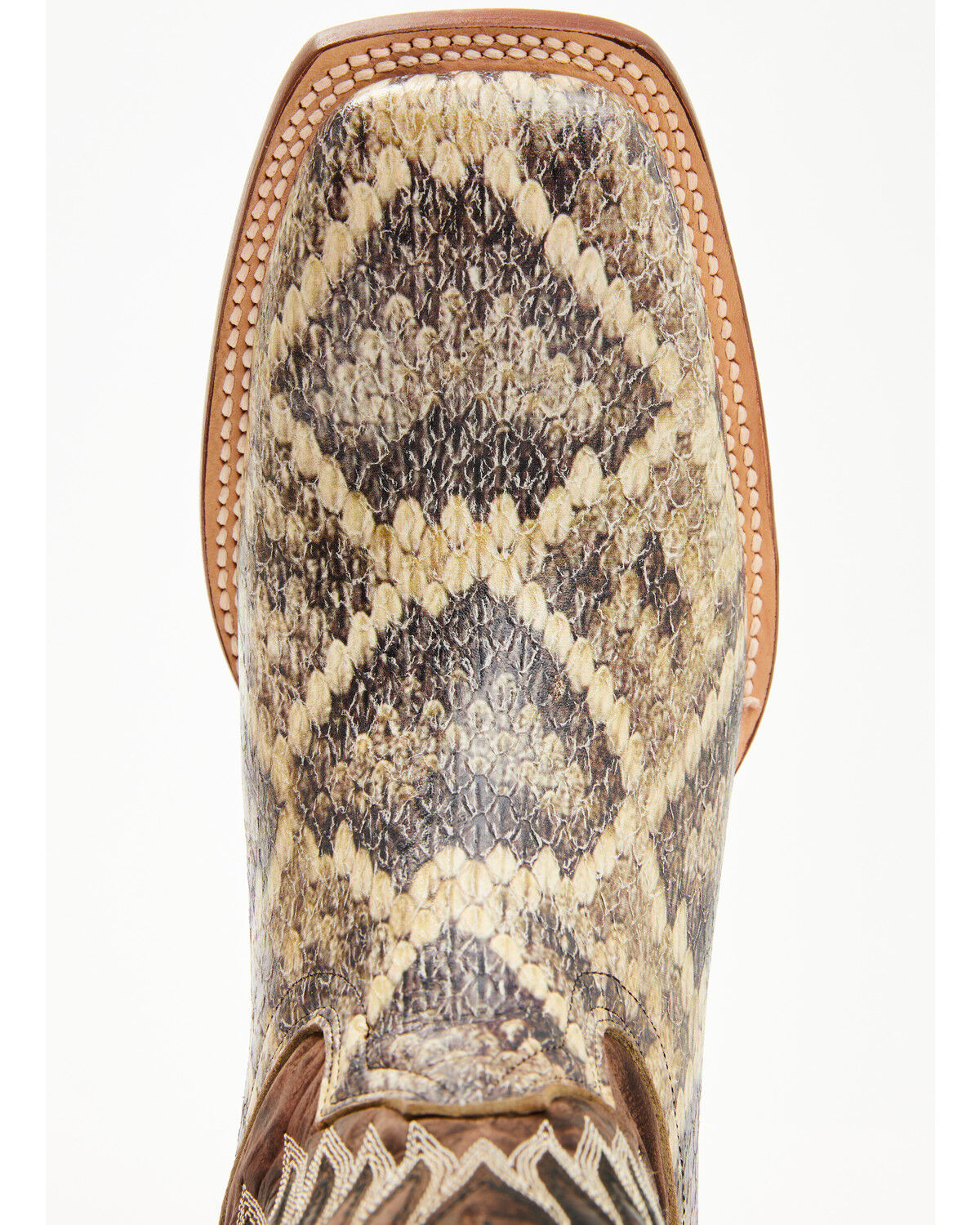 Tanner Mark Men's Rattlesnake Print Western Boots - Broad Square Toe