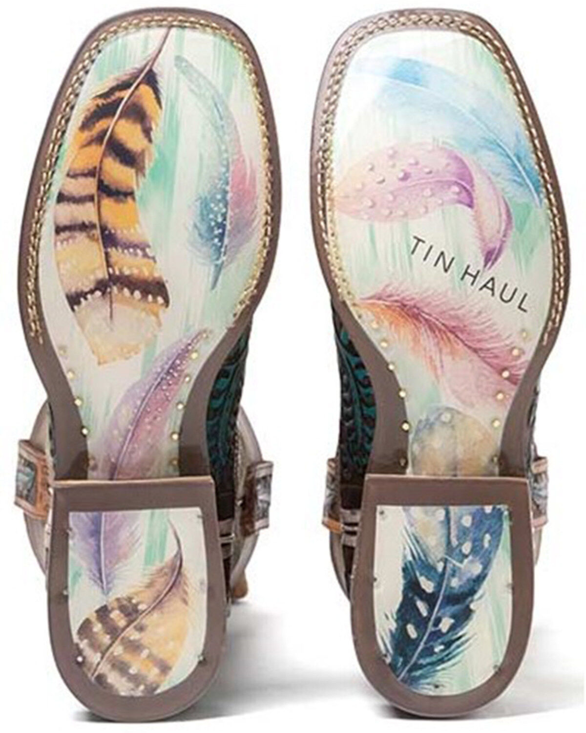 Tin Haul Women's Lone Flower Western Boots - Broad Square Toe