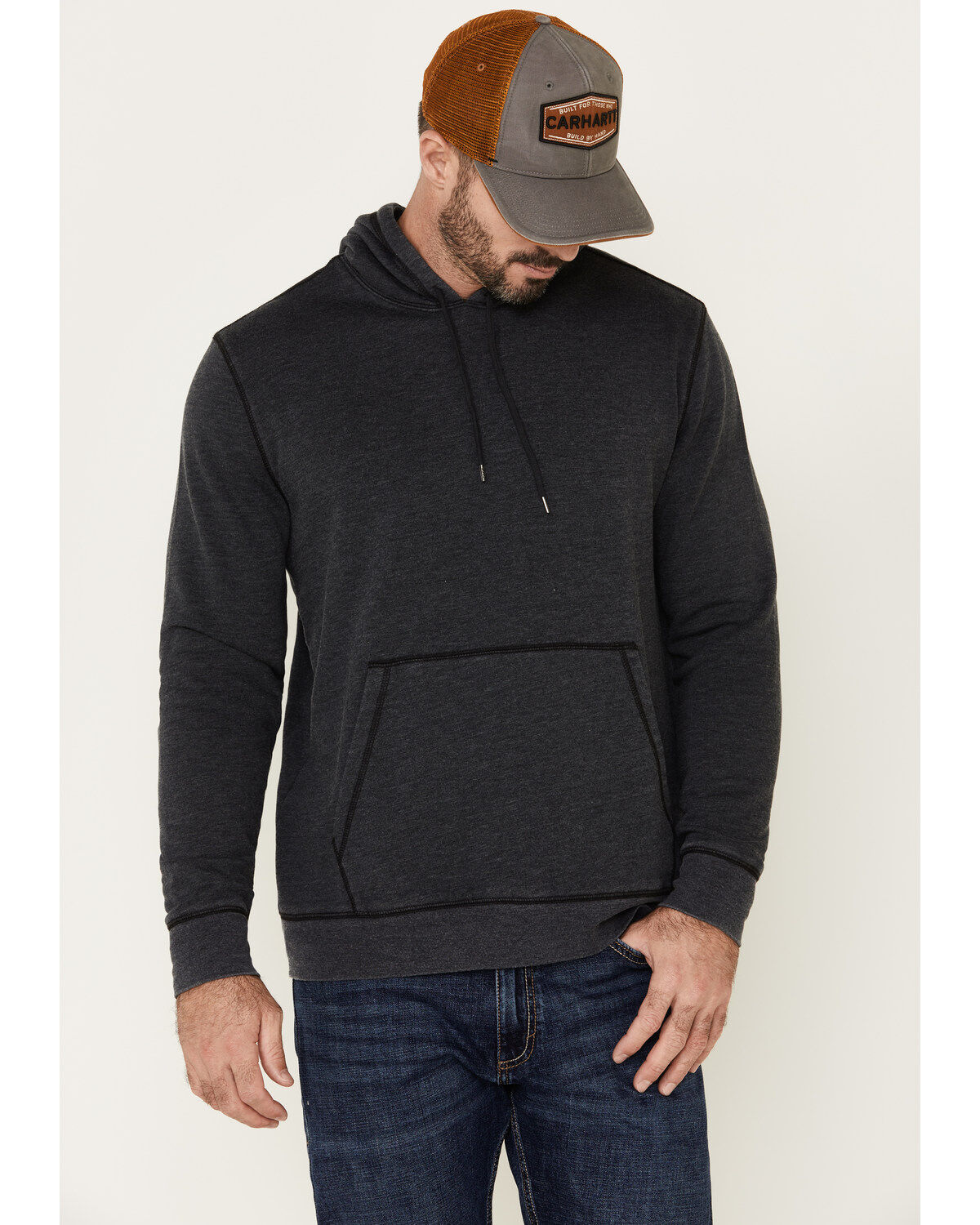 Flag & Anthem Men's Charcoal Colerain Burnout Fleece Hooded Sweatshirt