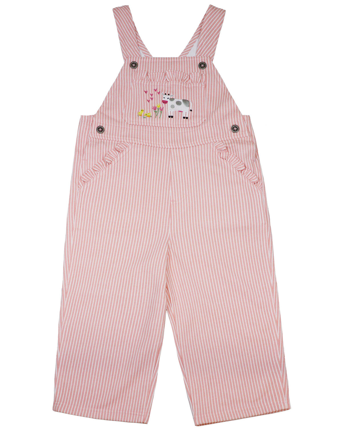 John Deere Infant Girls' Railroad Striped Print Overalls