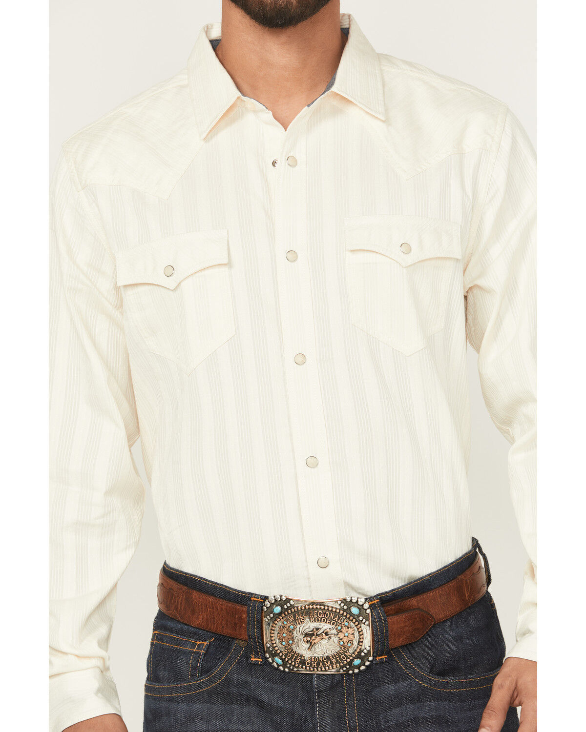 Cody James Men's Rustic Range Tonal Striped Long Sleeve Snap Western Shirt