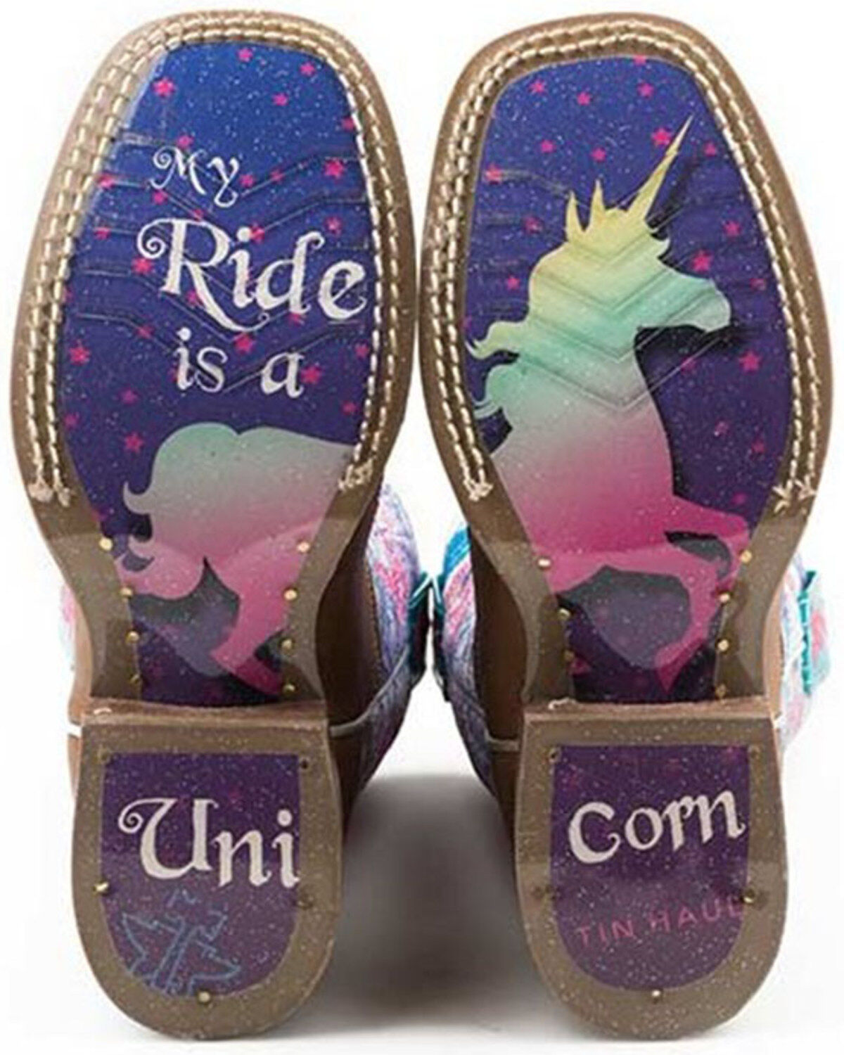 Tin Haul Girls' Unicorn Western Boots - Square Toe