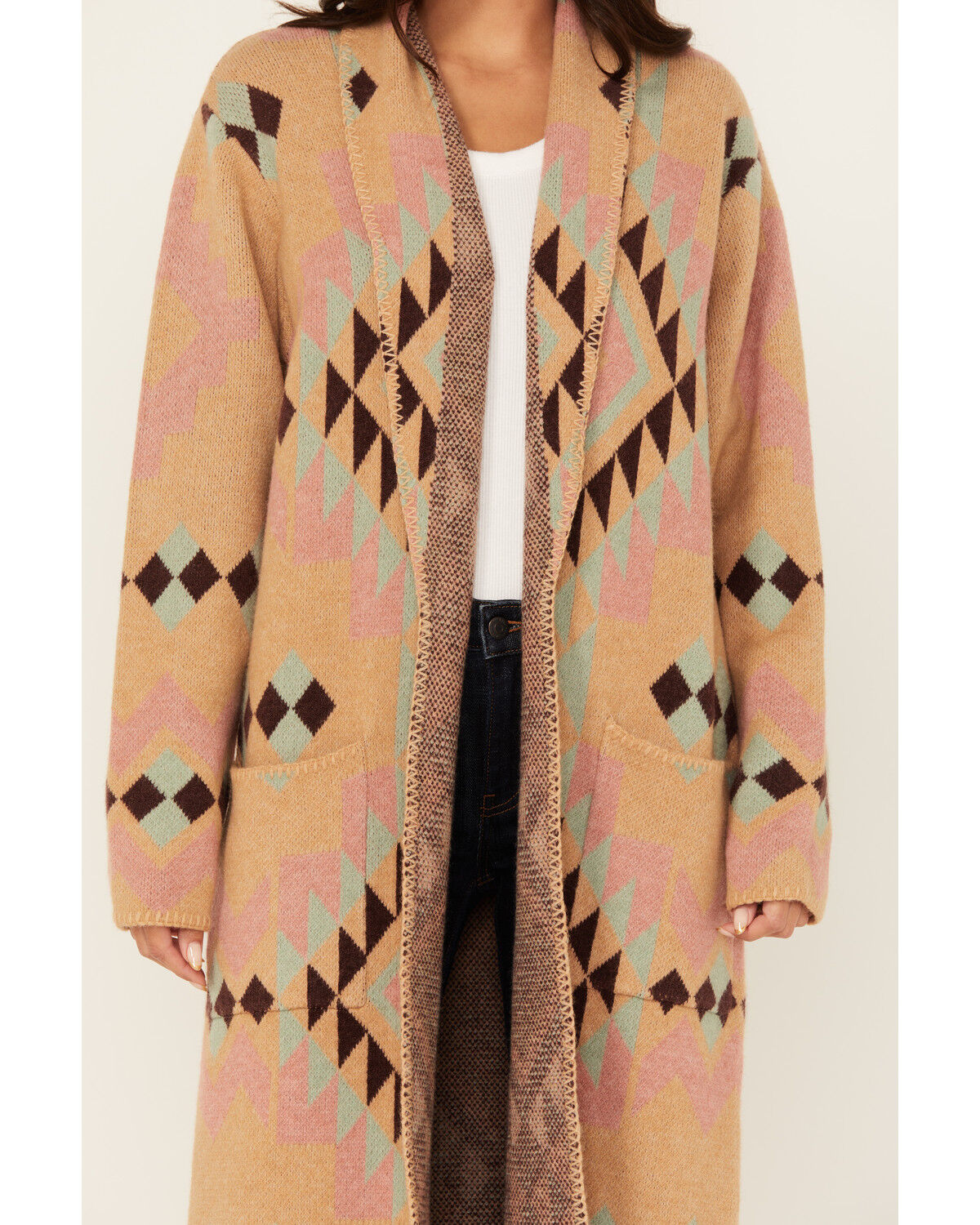 Ariat Women's Southwestern Geo Print Duster Sweater