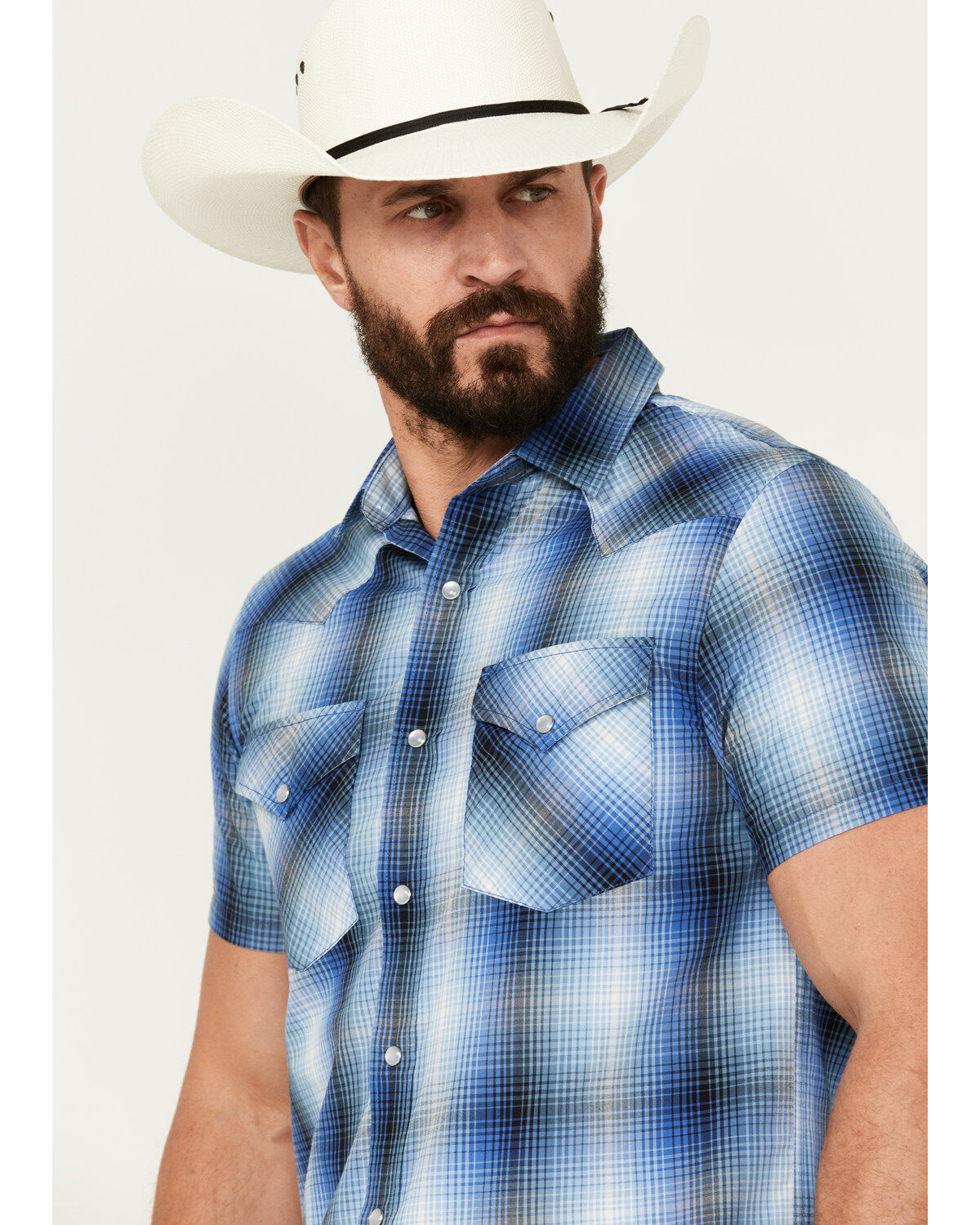 Pendleton Men's Frontier Plaid Print Short Sleeve Pearl Snap Western Shirt