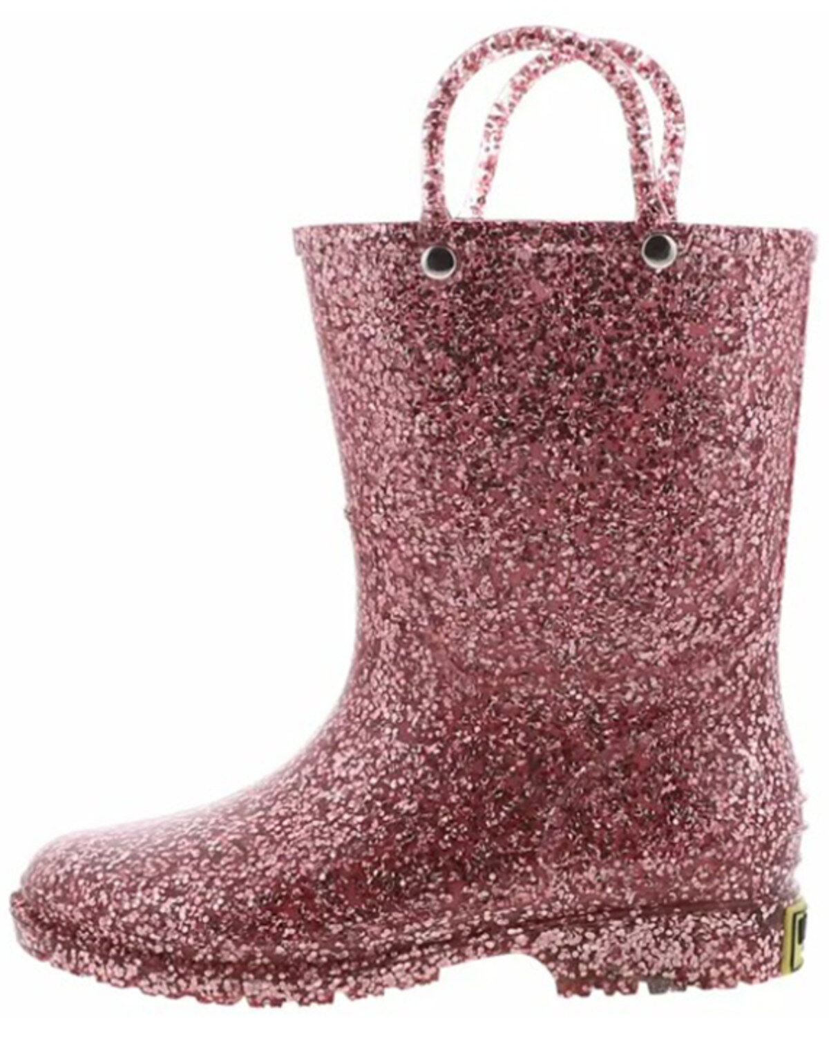 Western Chief Girls' Glitter PVC Rain Boots - Round Toe