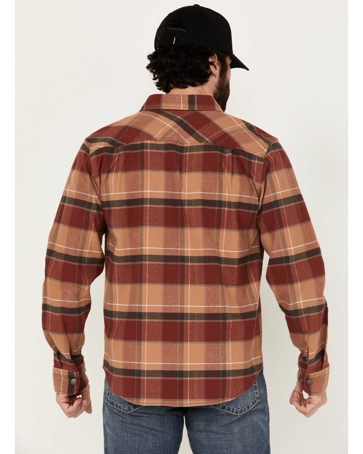 Brixton Men's Bowery Heavyweight Plaid Print Long Sleeve Snap Stretch Flannel Shirt