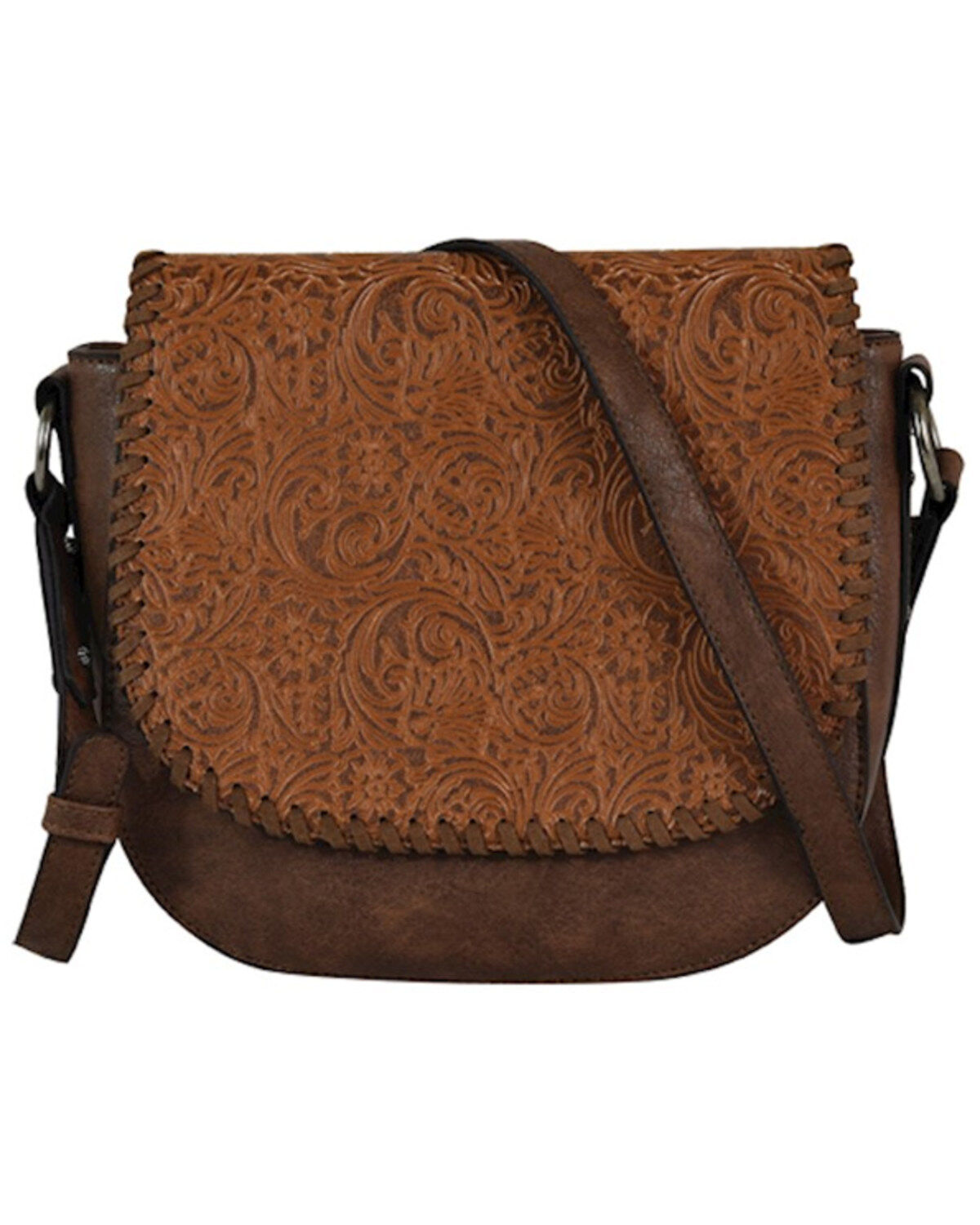 Justin Women's Tooled Whipstitch Edge Saddle Bag