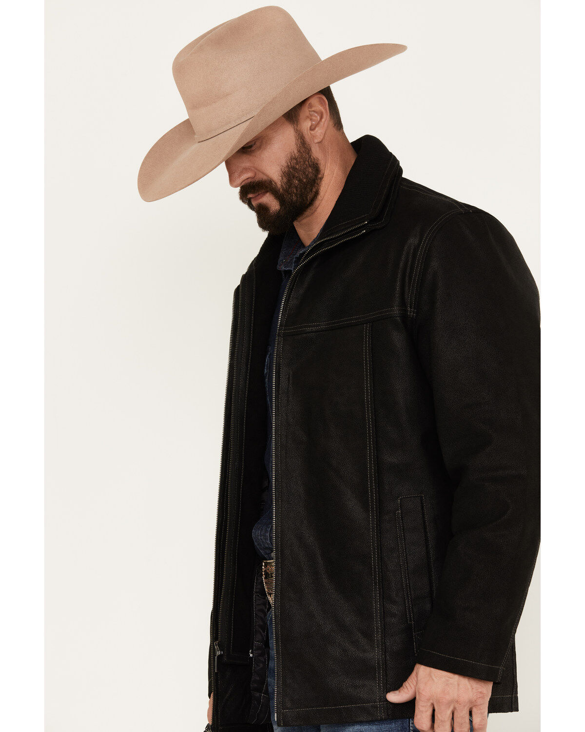 Scully Men's Suede Double Collar Jacket