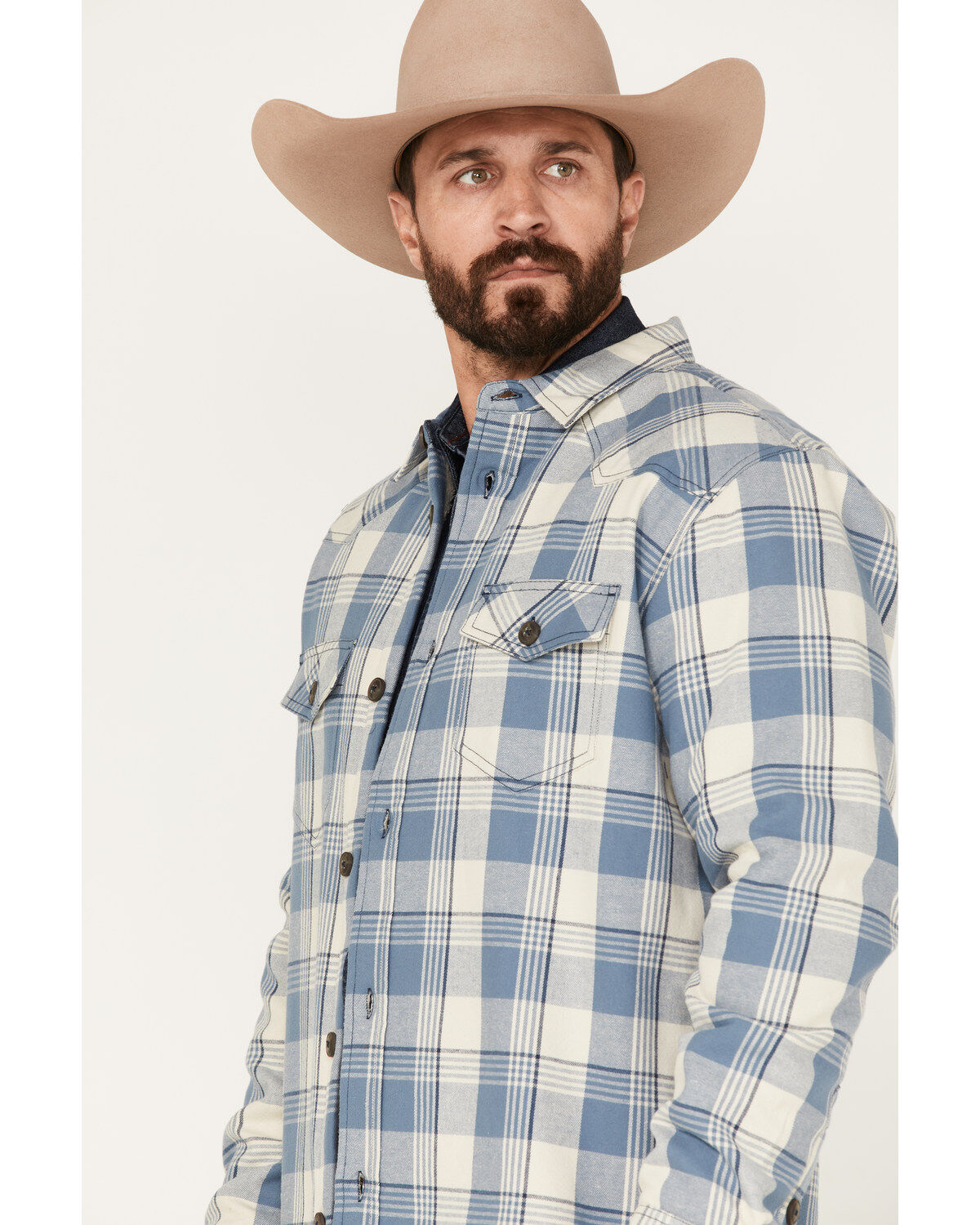 Cody James Men's Oregon Trail Plaid Button-Down Bonded Western Flannel Shirt