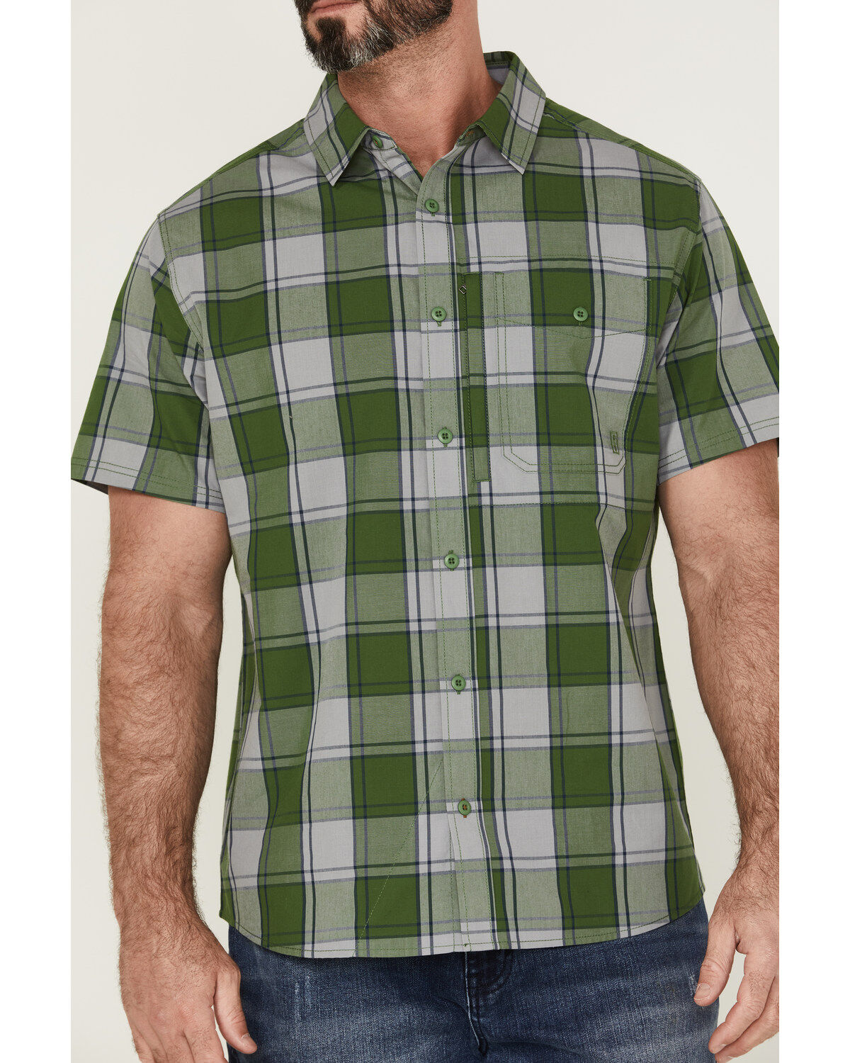 Brothers and Sons Men's Performance Large Plaid Short Sleeve Button-Down Western Shirt