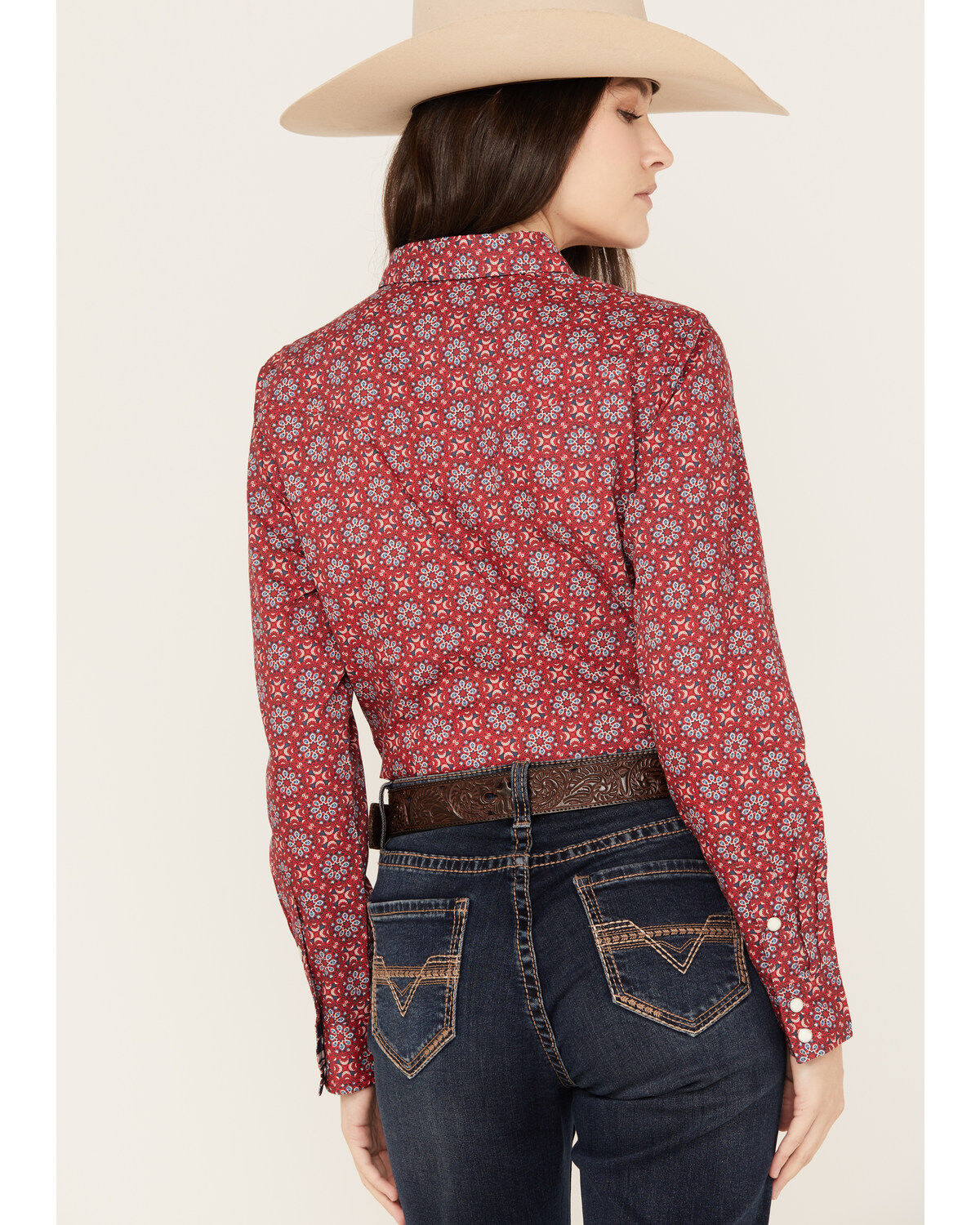 Wrangler Women's Floral Long Sleeve Snap Western Shirt