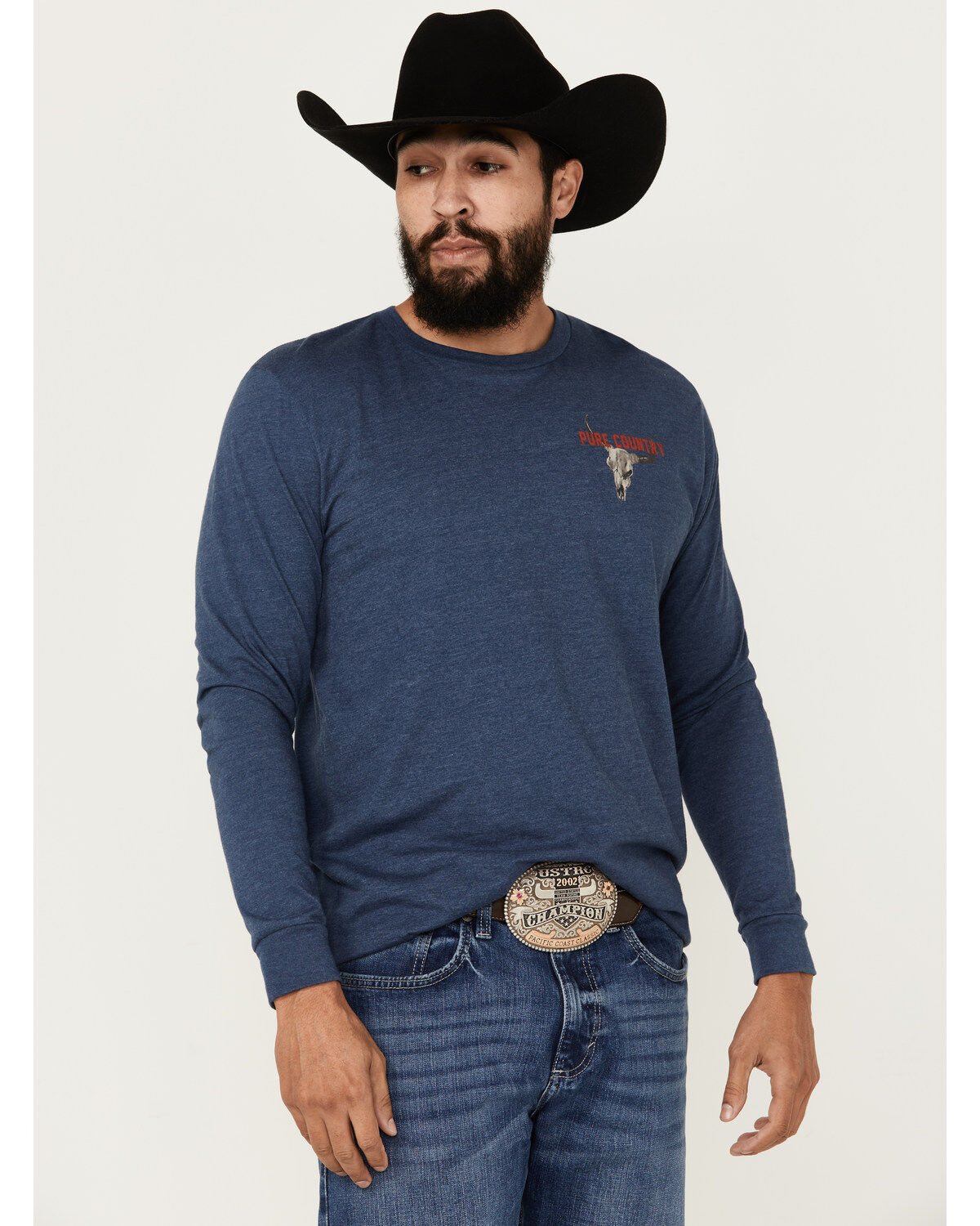 Cody James Men's Country On Steerhead Logo Long Sleeve Graphic T-Shirt