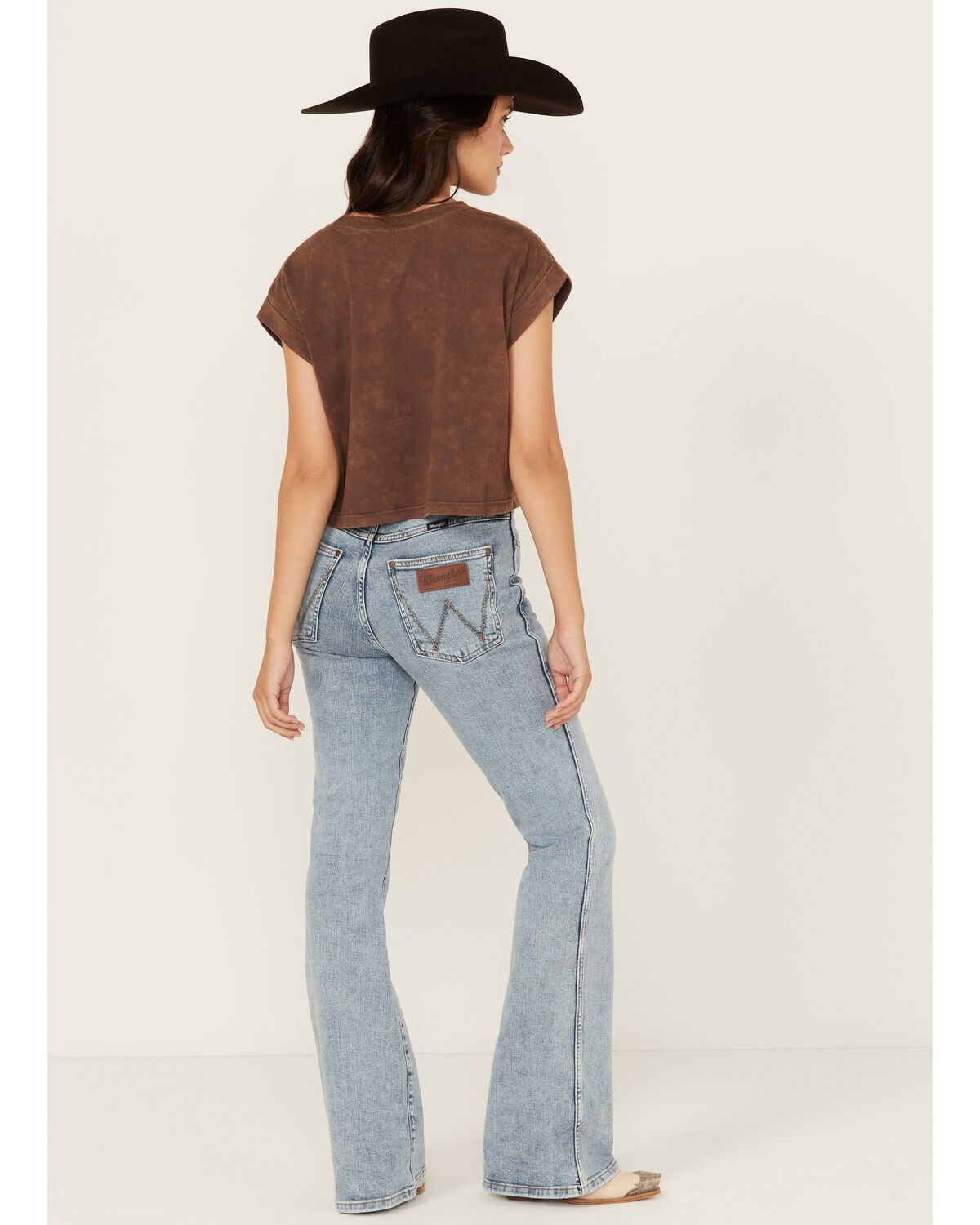 Wrangler Retro Women's Giovanni Light Wash High Rise Flare Stretch Denim Jeans