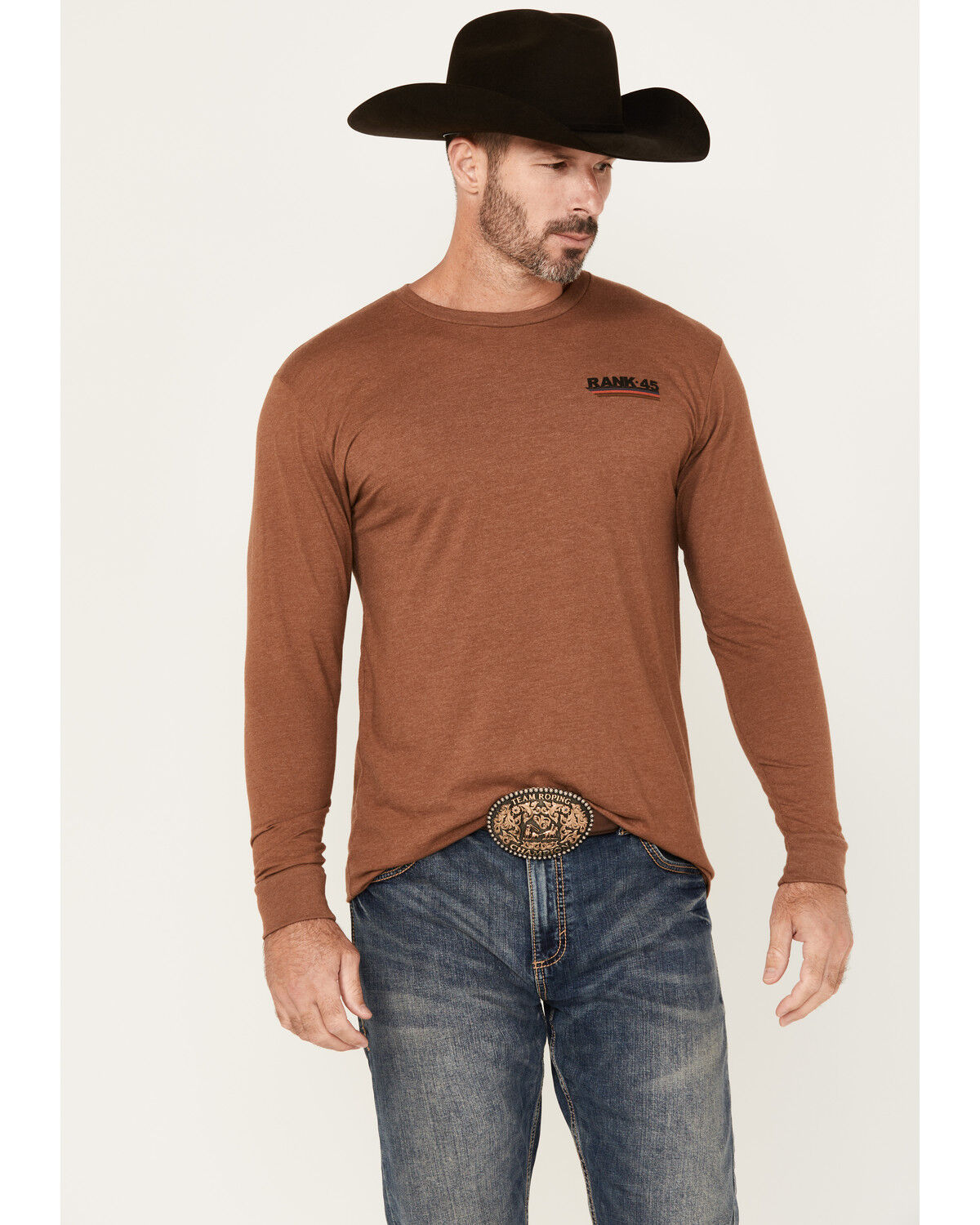 RANK 45® Men's Sunset Scenic Cowboy Long Sleeve Graphic T-Shirt