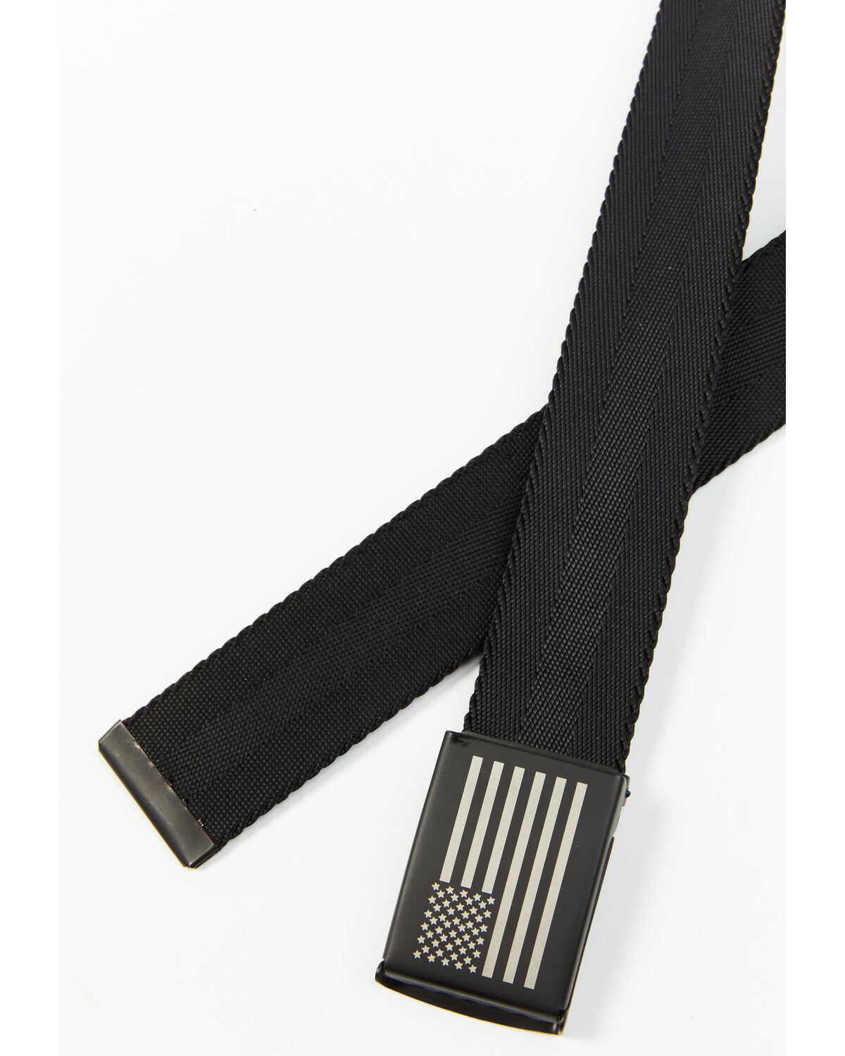 Brothers and Sons Men's Antique Flag Plaque Buckle Nylon Belt