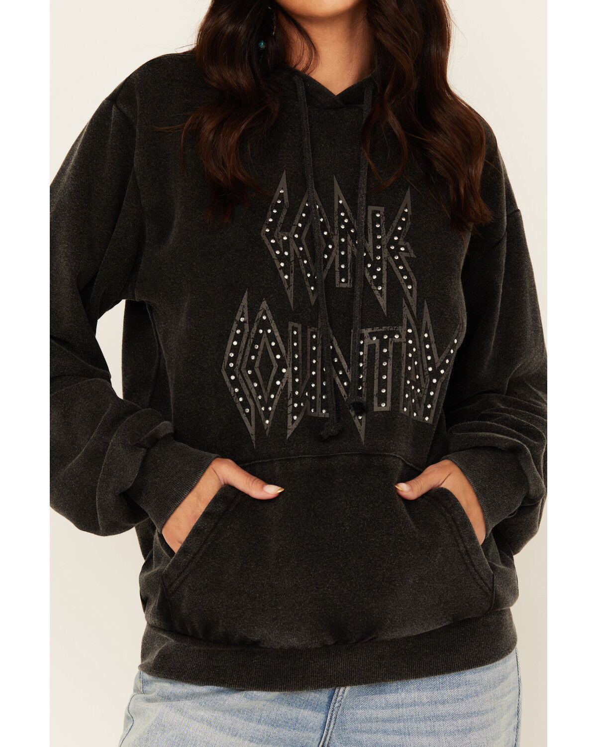 Youth in Revolt Women's Gone Country Studded Graphic Hoodie