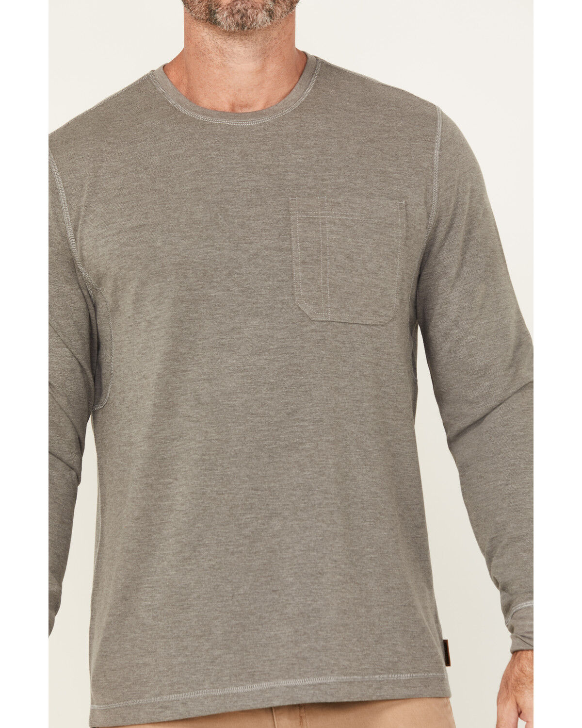 Lucky Brand Workwear Men's Textured Knit Long Sleeve Pocket Tee
