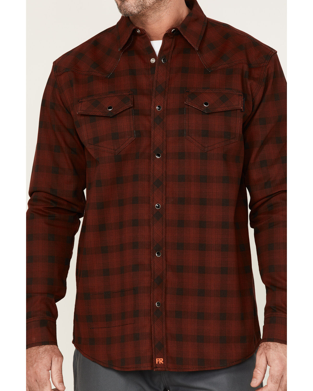 Cody James Men's FR Plaid Print Long Sleeve Snap Work Shirt
