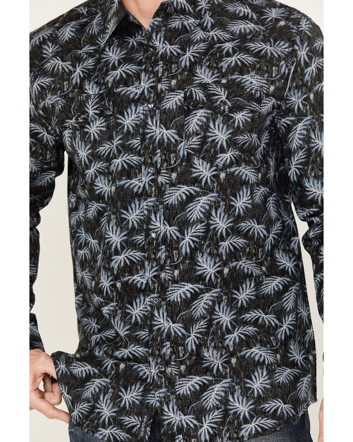 Moonshine Spirit Men's Kaanapali Floral Print Long Sleeve Snap Western Shirt