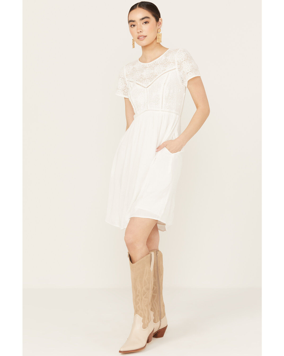 Beyond The Radar Lace Front Mini Dress