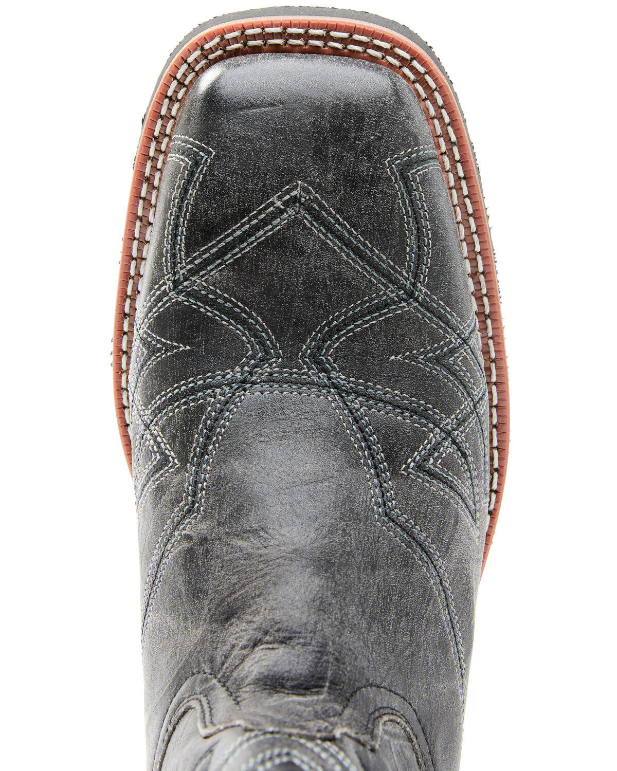 Laredo Men's Charcoal Geo Stitch Western Boots - Broad Square Toe