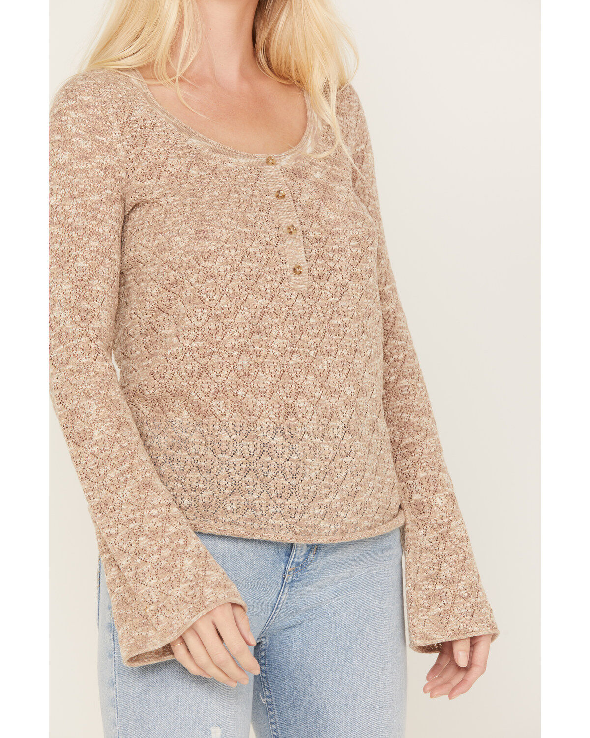 Idyllwind Women's Ranger Pointelle Henley Long Sleeve Shirt