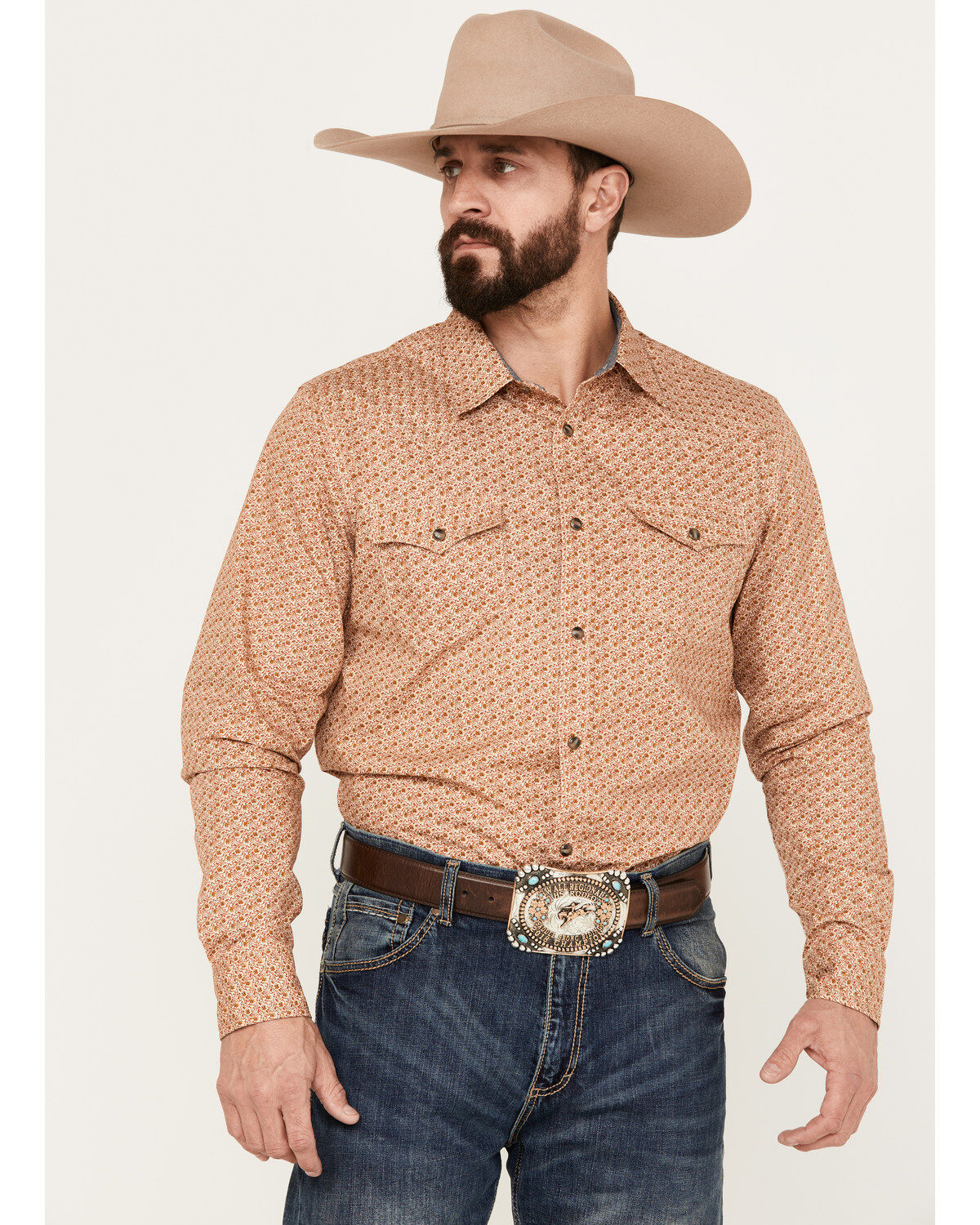 Cody James Men's Dixie Floral Print Long Sleeve Western Pearl Snap Shirt