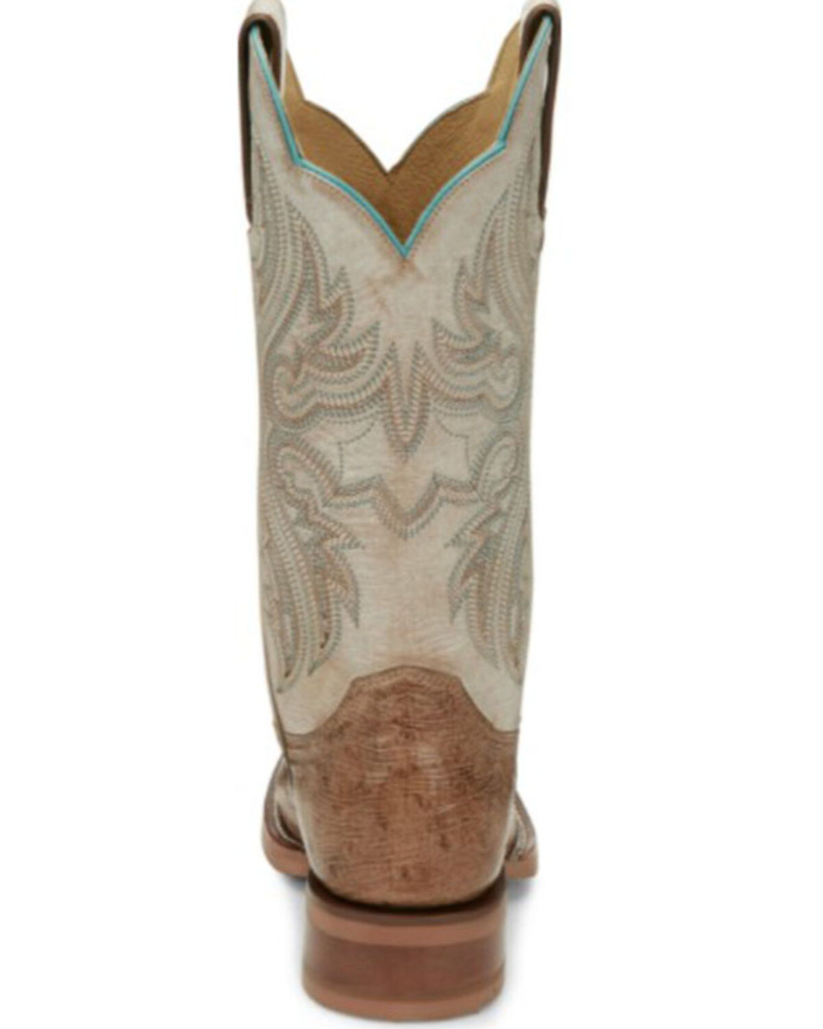 Justin Boots Women's Tan Smooth Ostrich Western Boots - Square Toe
