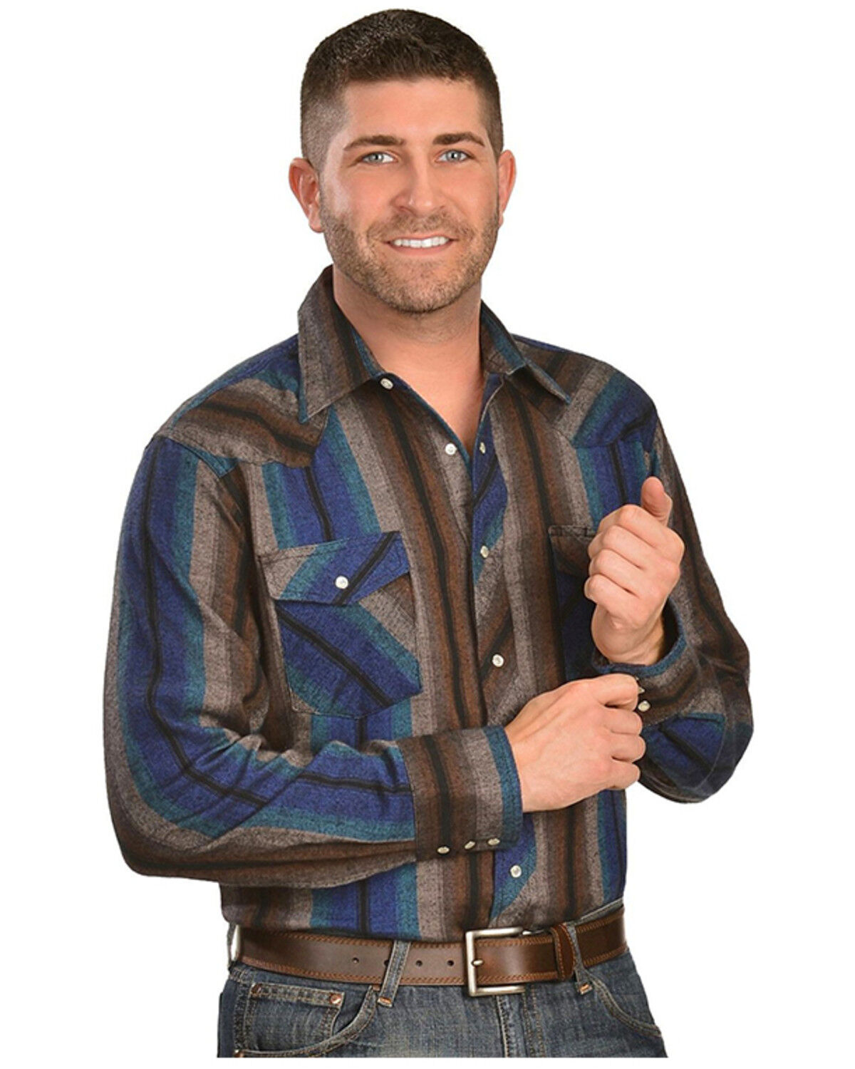 Wrangler Assorted Striped 4.5 oz.Flannel Long Sleeve Shirts - Big,Tall, Big/Tall