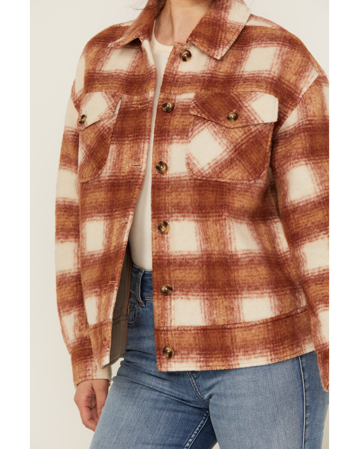 Cleo + Wolf Women's Cole Plaid Print Shacket