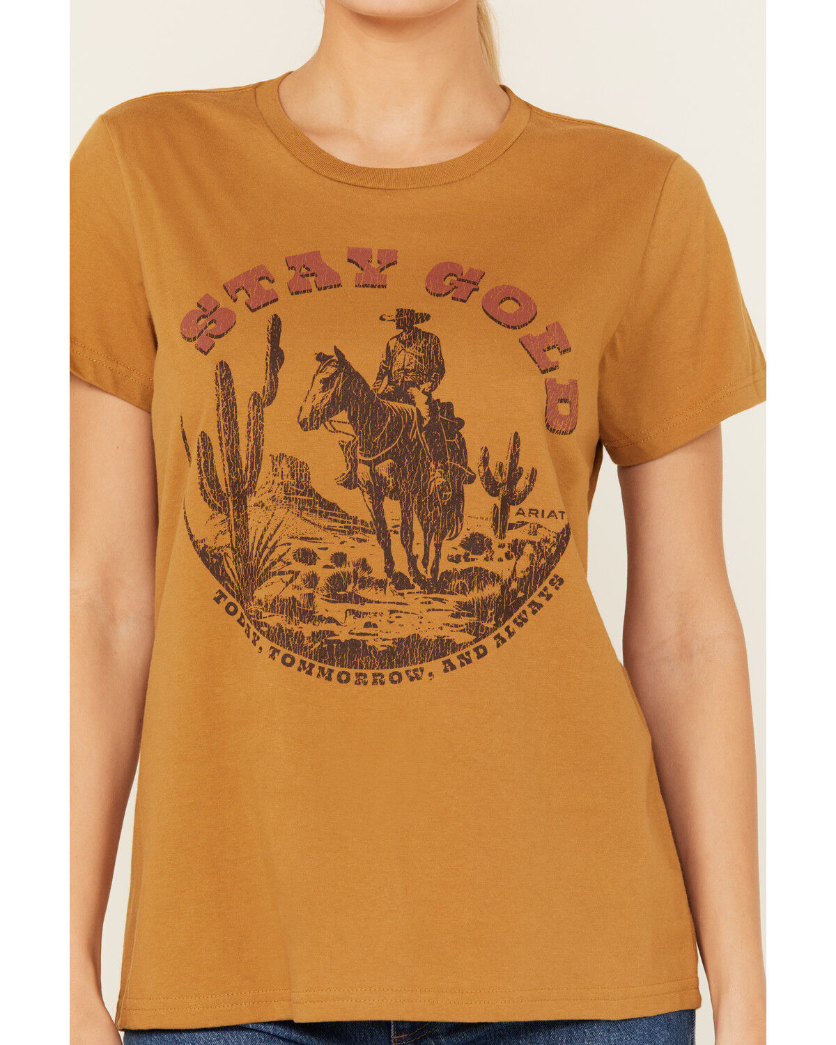 Ariat Women's Gold Cowboy Short Sleeve Graphic Tee