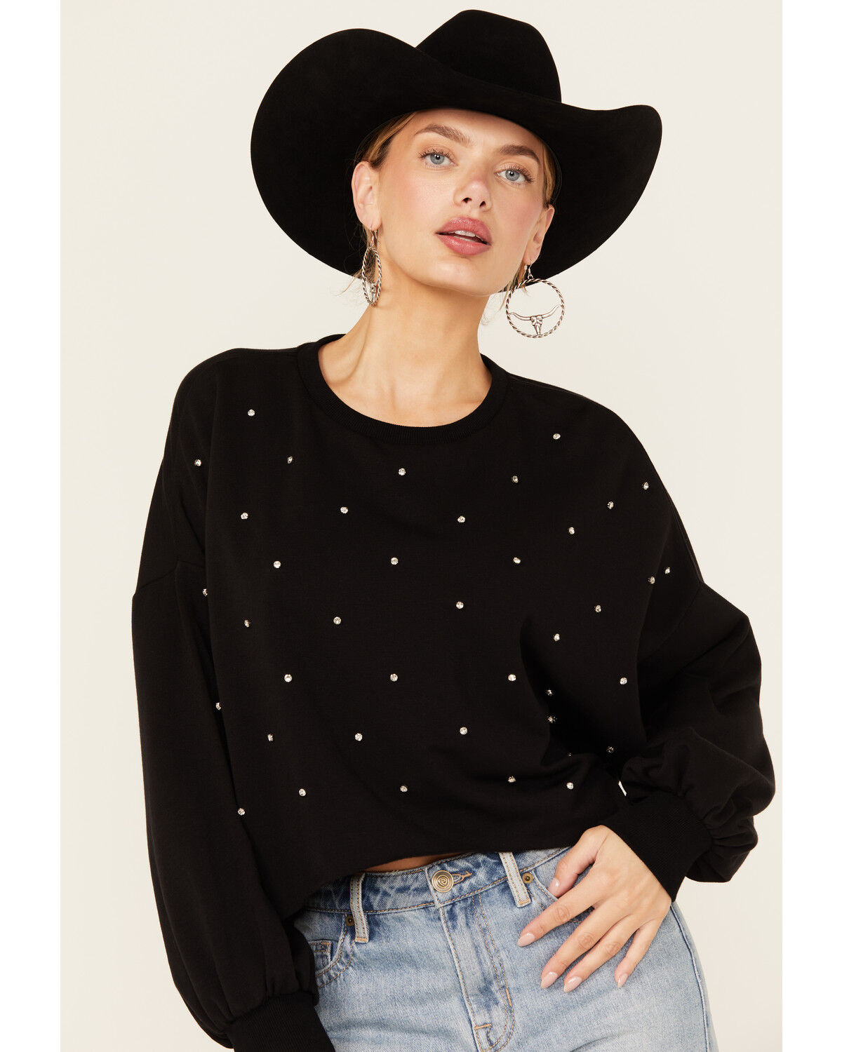 Rock & Roll Denim Women's Rhinestone Sweatshirt