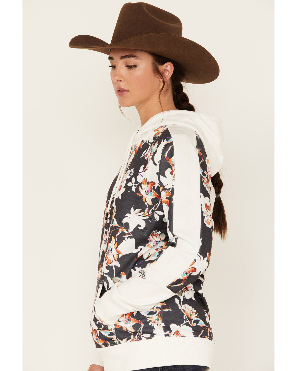 Hooey Women's Boot Barn Exclusive Contrast Floral Print Hoodie