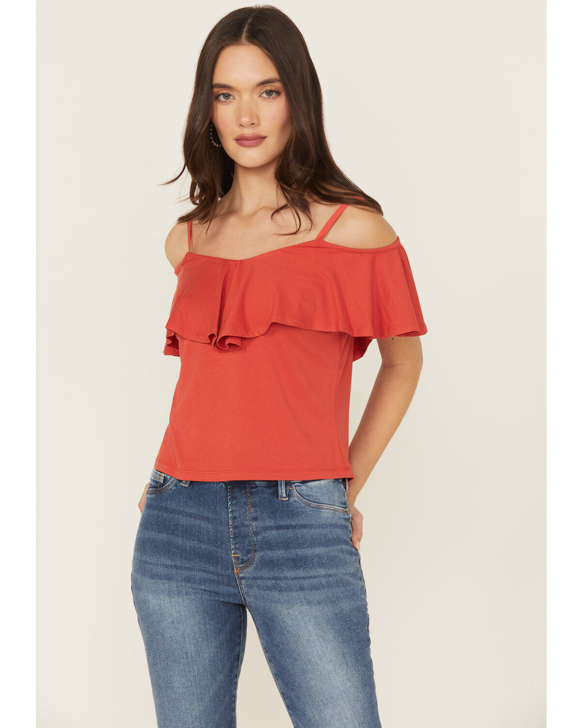 Shyanne Women's Cold Shoulder Ruffle Tank Top