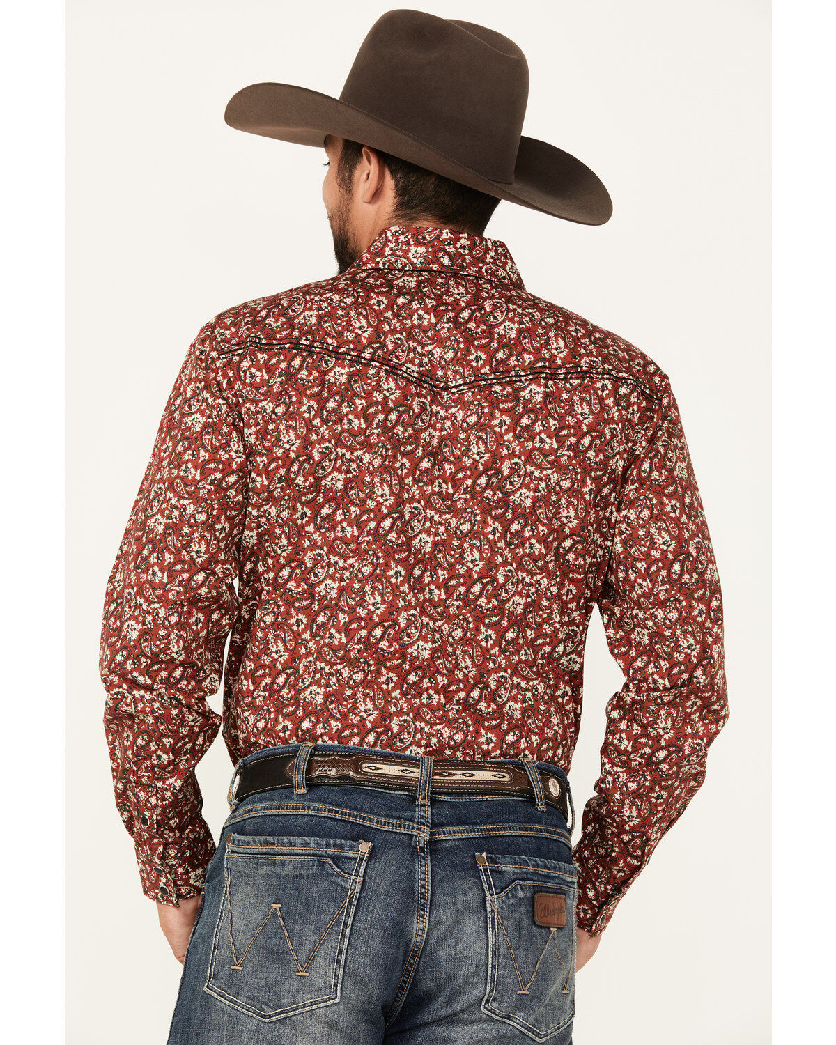 Cowboy Hardware Men's Range Floral Print Long Sleeve Snap Western Shirt