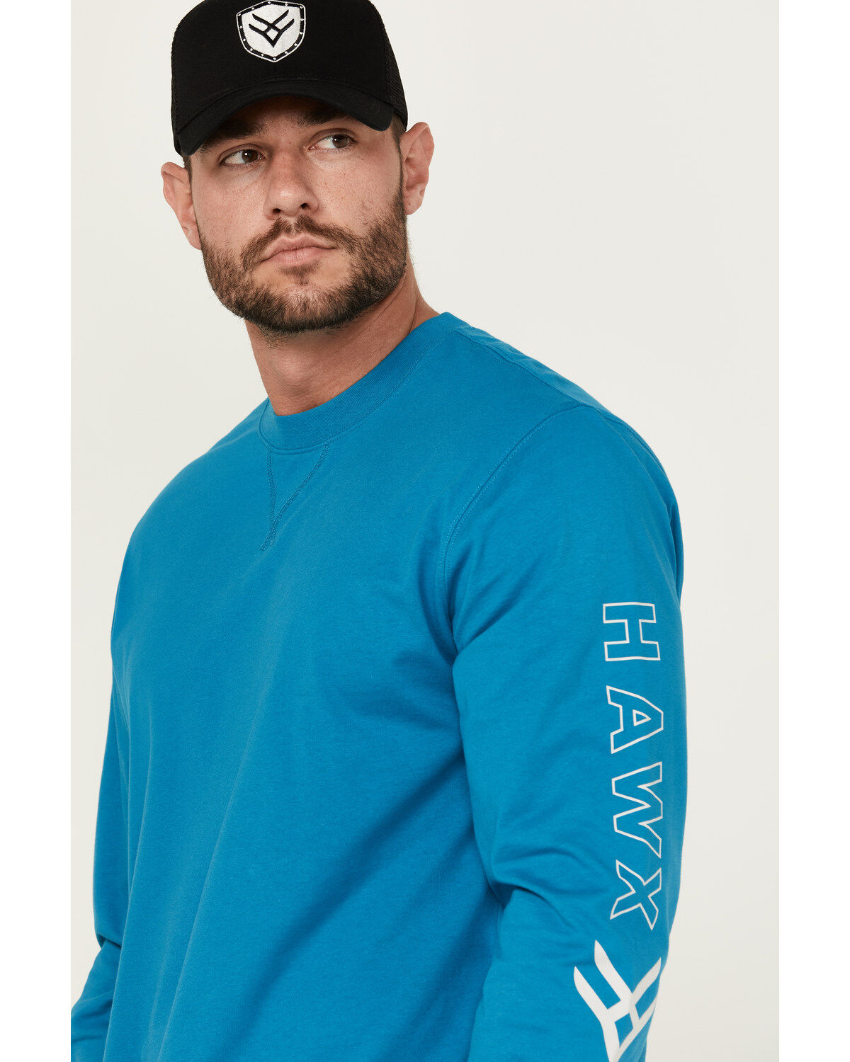 Hawx Men's Long Sleeve Knit Solid Logo Long Sleeve Work T-Shirt